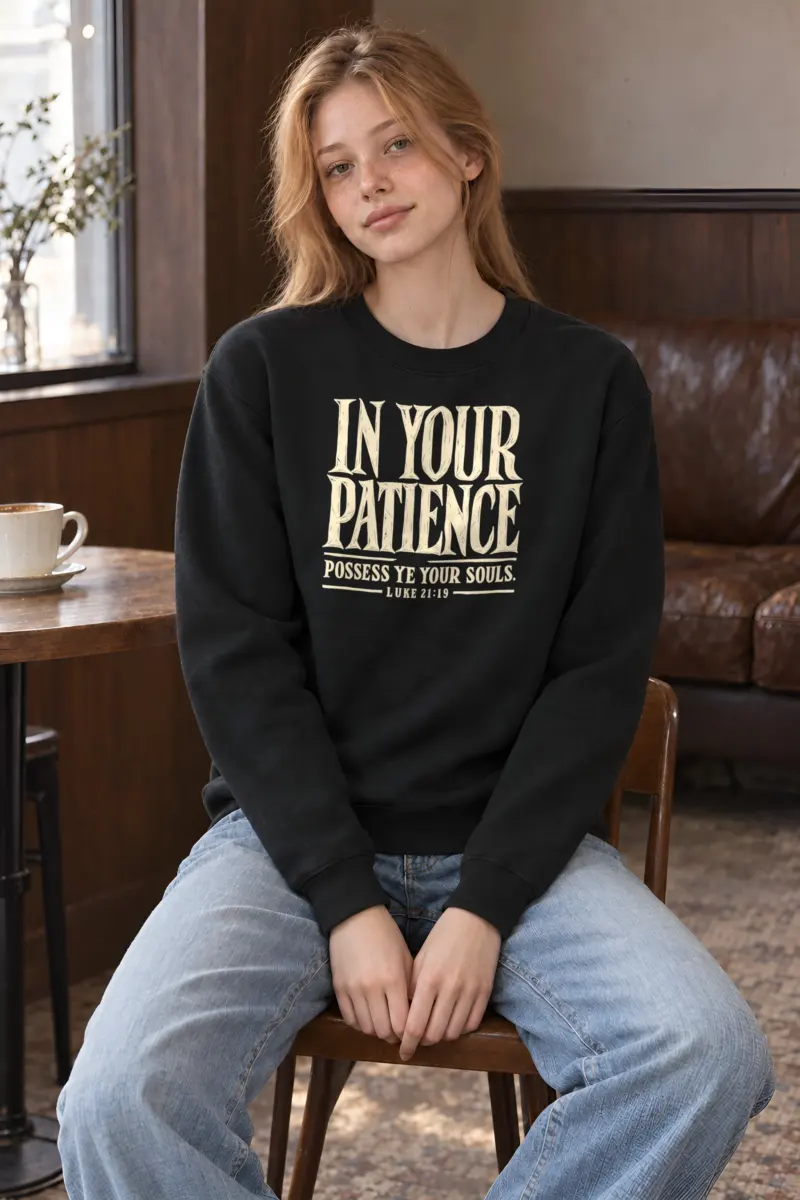 "In Your Patience" Heavy Blend Unisex Crewneck Sweatshirt
