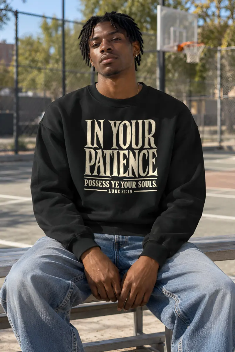 "In Your Patience" Heavy Blend Unisex Crewneck Sweatshirt