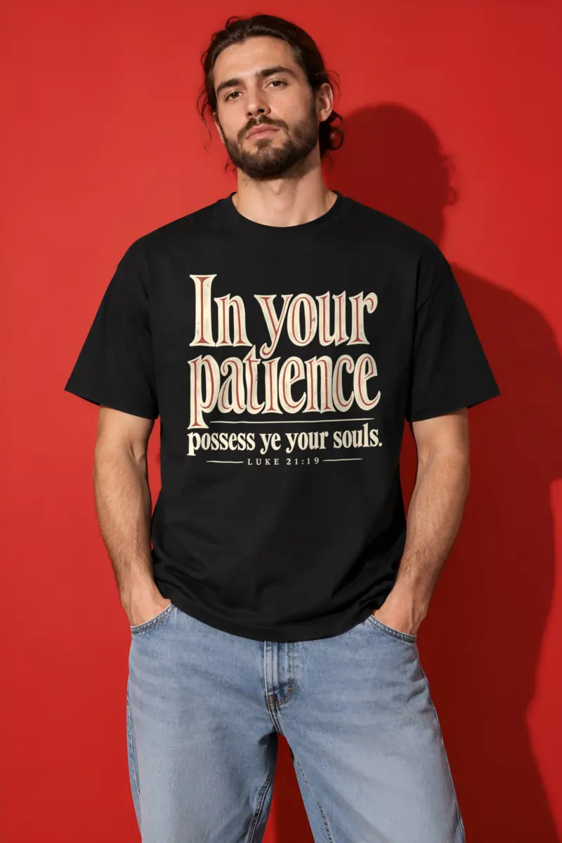 "In Your Patience" Heavyweight Unisex Crewneck T-shirt