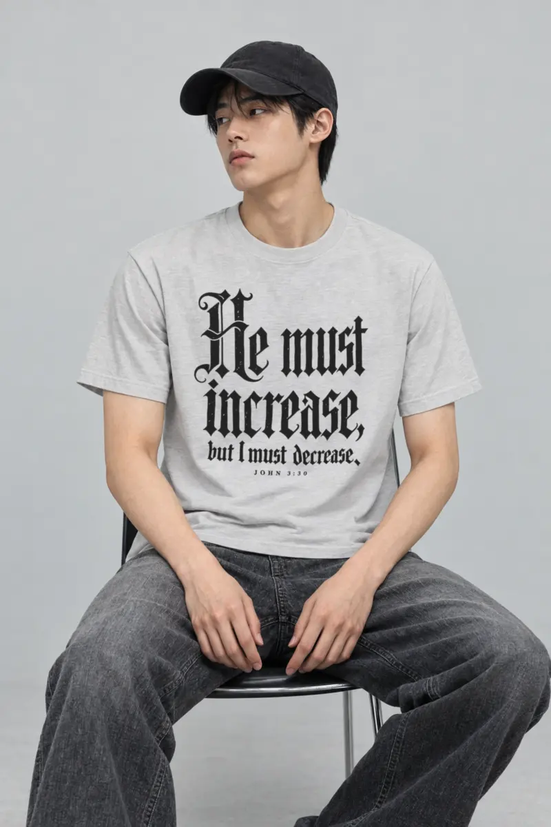 "Increase Decrease Blackletter" Heavyweight Unisex Crewneck T-shirt