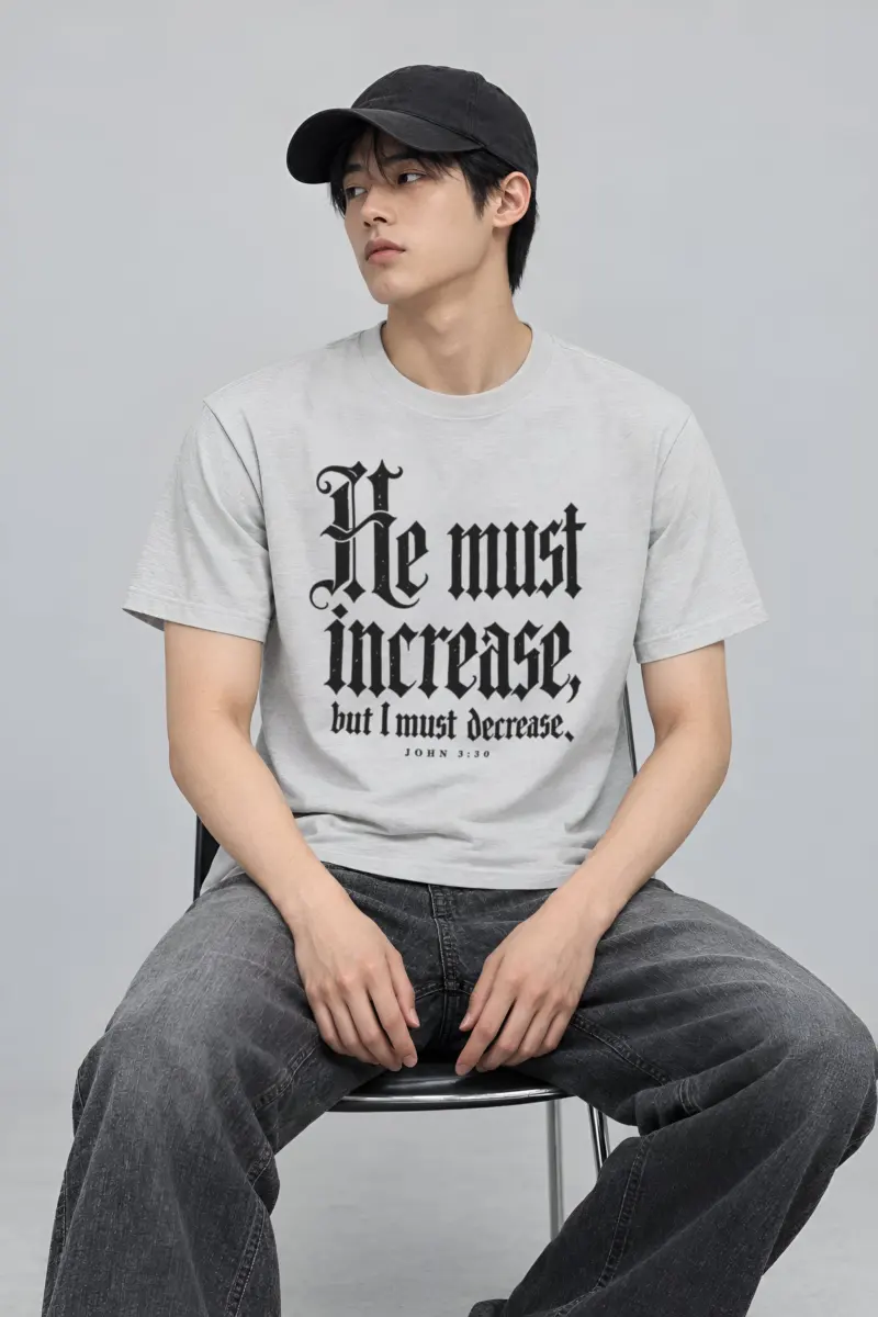 "Increase Decrease Blackletter" Heavyweight Unisex Crewneck T-shirt