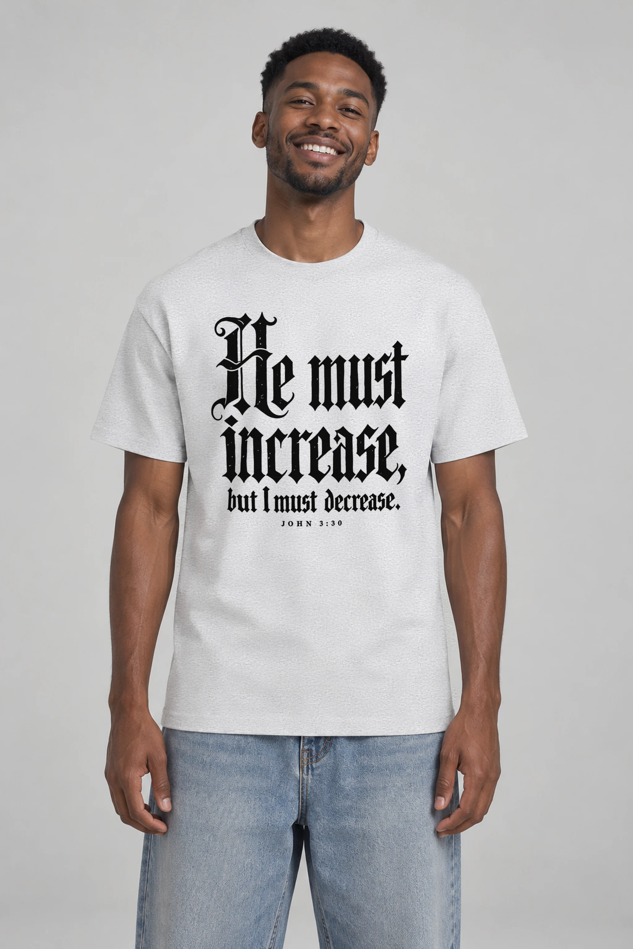 "Increase Decrease Blackletter" Heavyweight Unisex Crewneck T-shirt