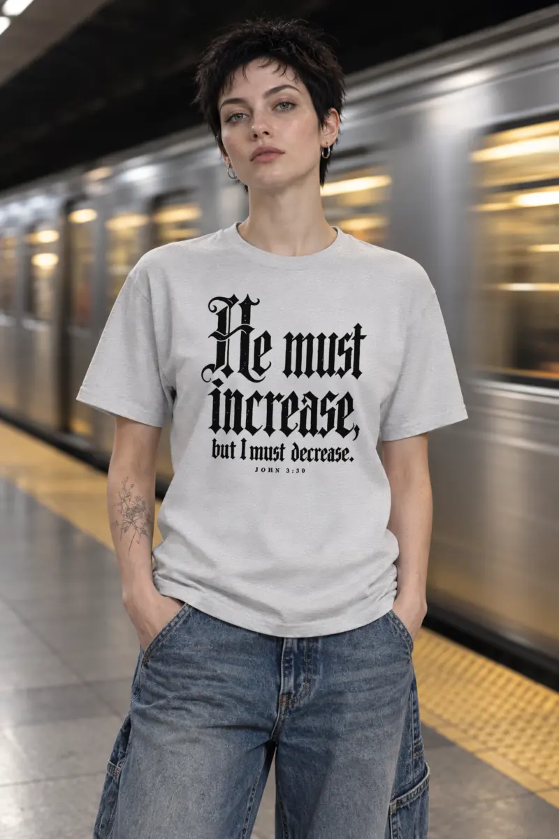 "Increase Decrease Blackletter" Heavyweight Unisex Crewneck T-shirt