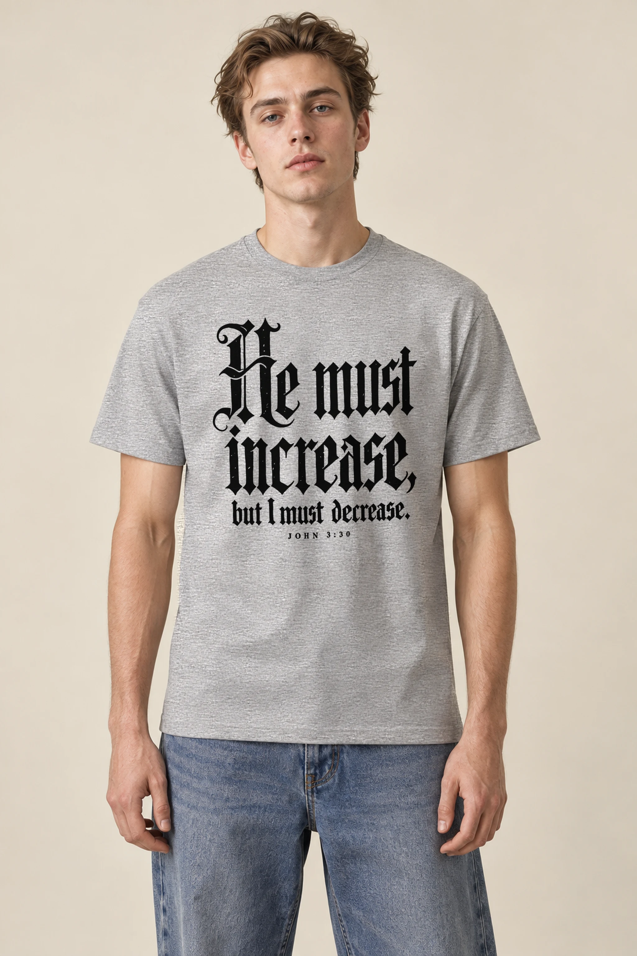 "Increase Decrease Blackletter" Heavyweight Unisex Crewneck T-shirt