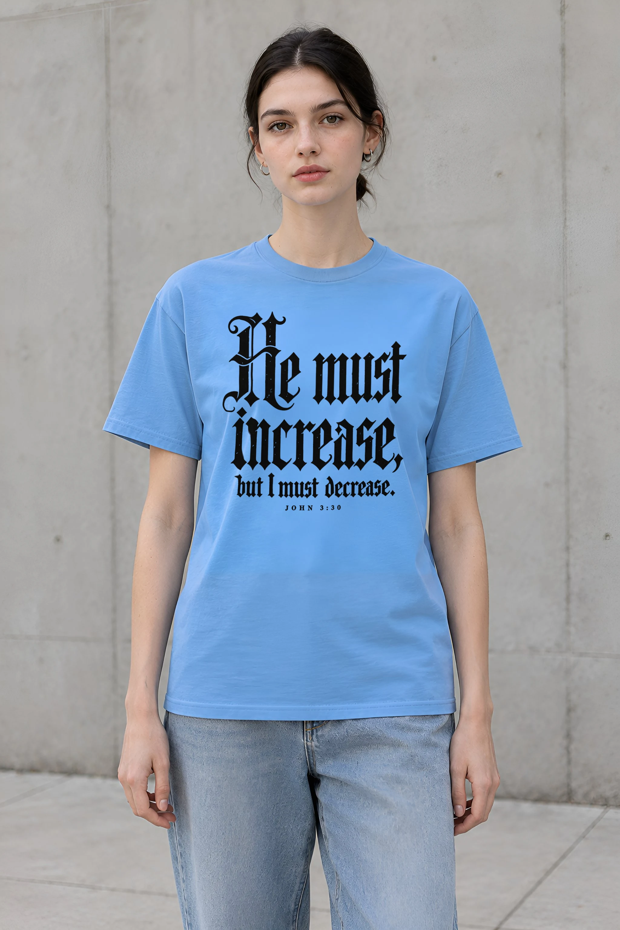 "Increase Decrease Blackletter" Heavyweight Unisex Crewneck T-shirt