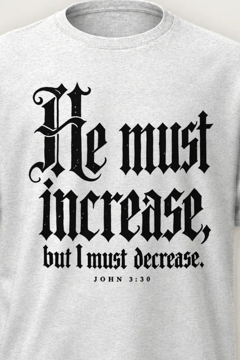 "Increase Decrease Blackletter" Heavyweight Unisex Crewneck T-shirt - the graphic up close