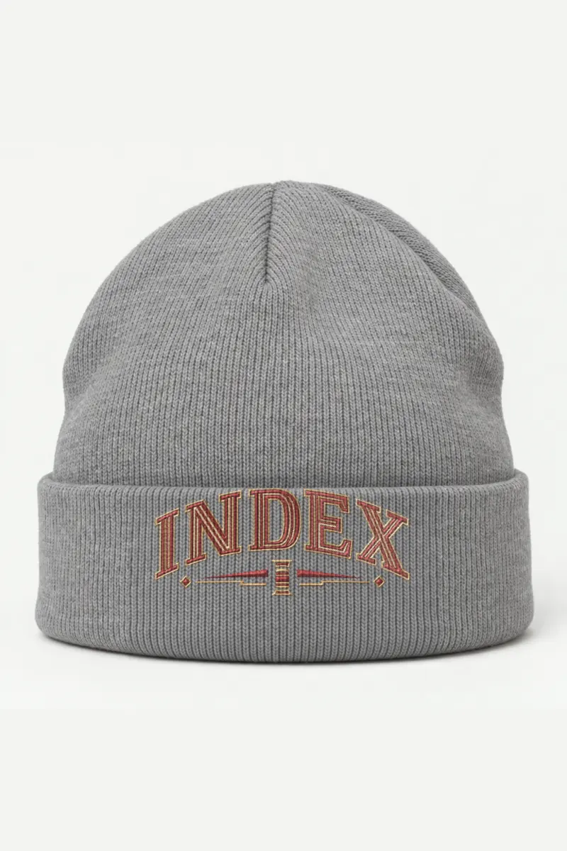 “Index Embroidered Beanie” Cuffed Beanie · Embroidered