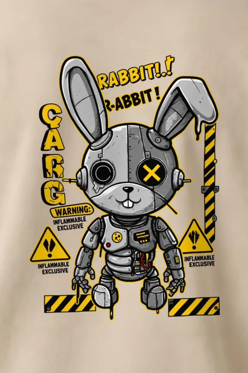 "Inflammable Rabbit" 1 Crewneck Sweatshirt - the graphic up close