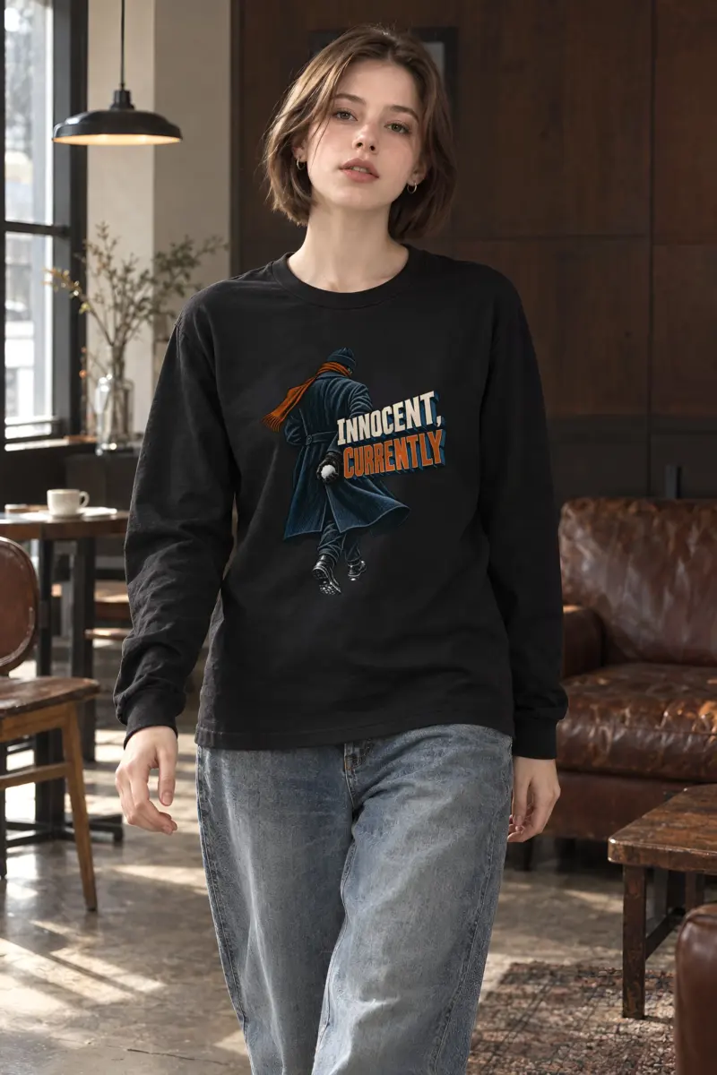 “Innocent, Currently” Unisex Longsleeve T-shirt