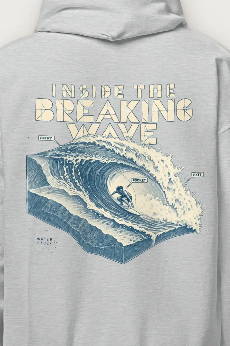 "Inside the Breaking Wave" Heavy Blend Unisex Pullover Hoodie - the graphic up close