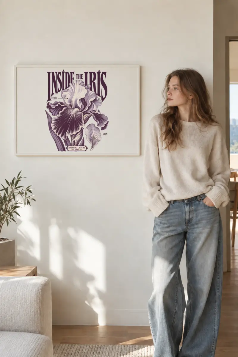"Inside The Iris" Premium Wooden Framed Poster · Landscape