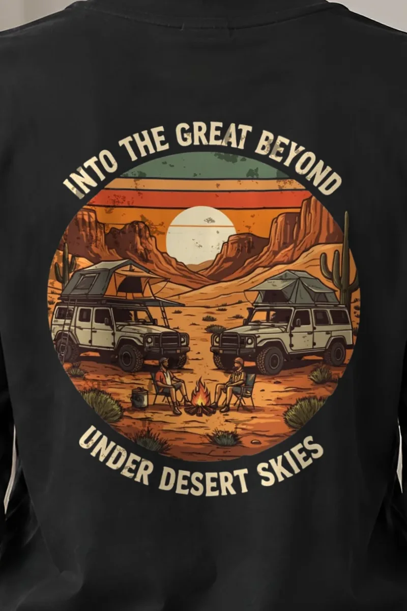 "Into The Great Beyond" Unisex Longsleeve T-shirt - the graphic up close
