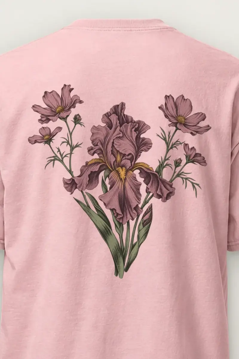 "Iris Wildflower Study" Heavyweight Unisex Crewneck T-shirt