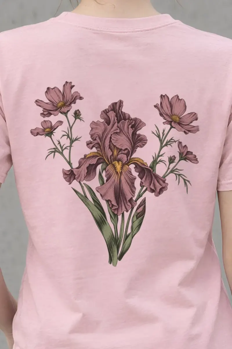 "Iris Wildflower Study" Heavyweight Unisex Crewneck T-shirt