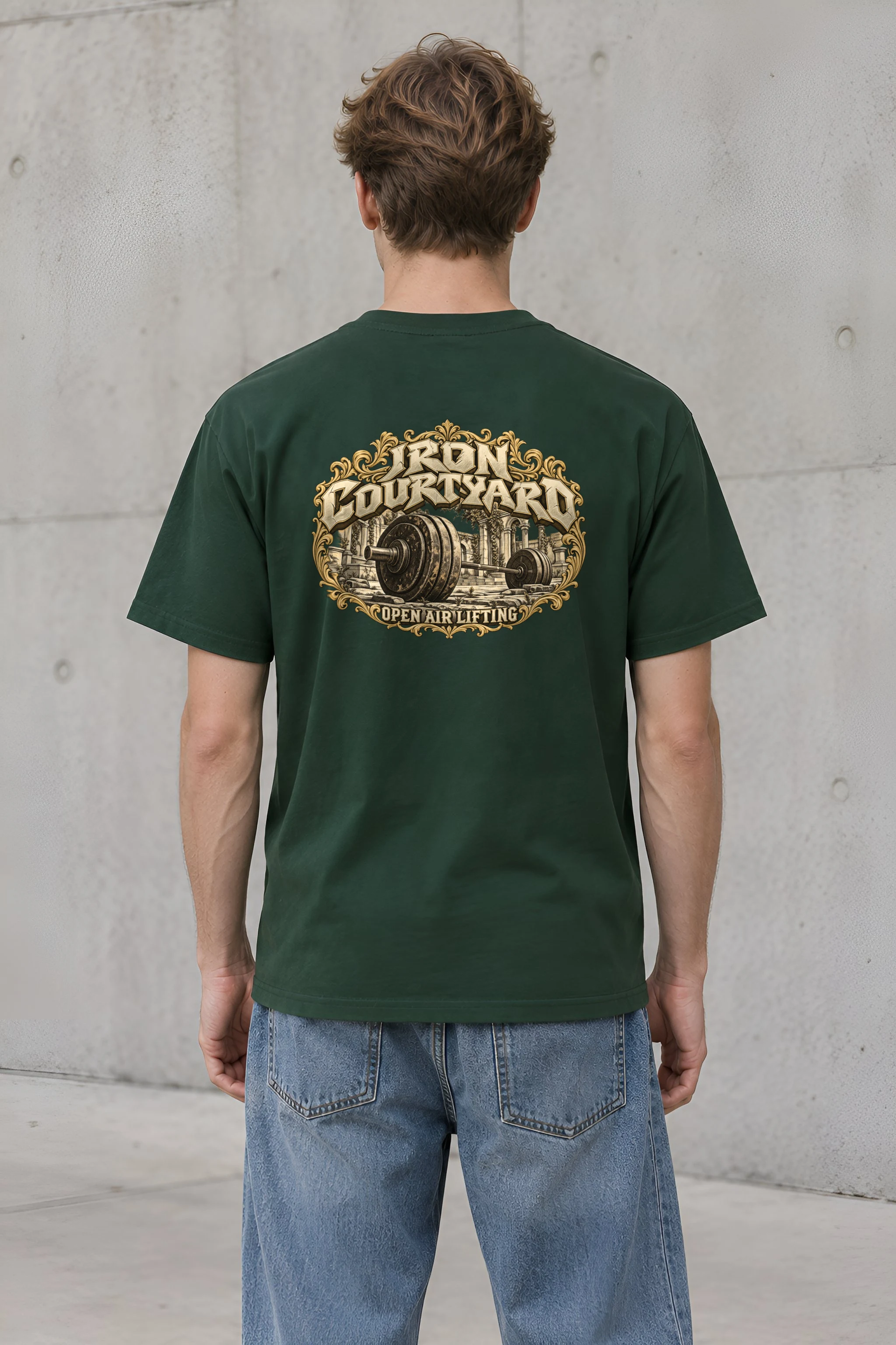 "Iron Courtyard" Heavyweight Unisex Crewneck T-shirt