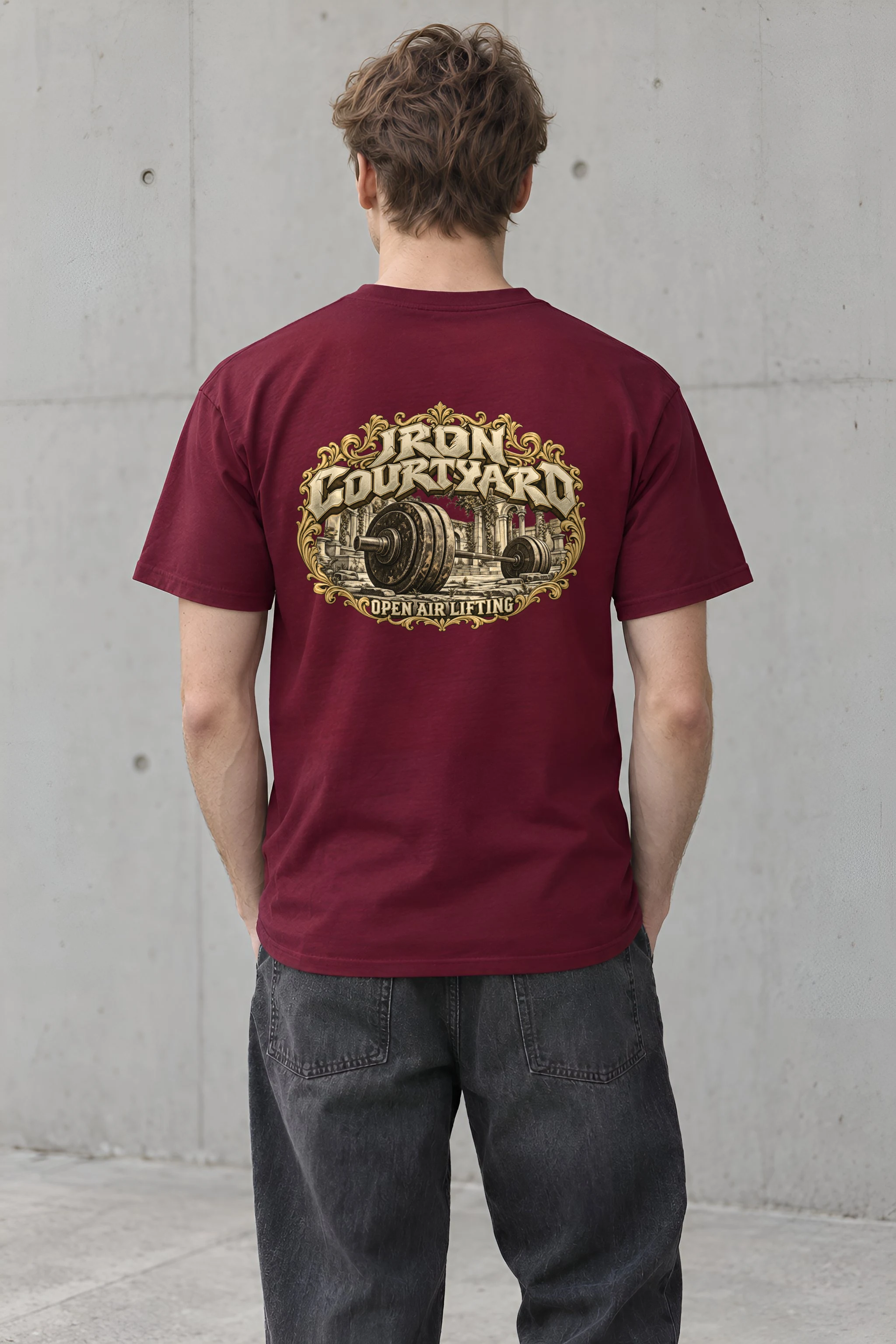 "Iron Courtyard" Heavyweight Unisex Crewneck T-shirt