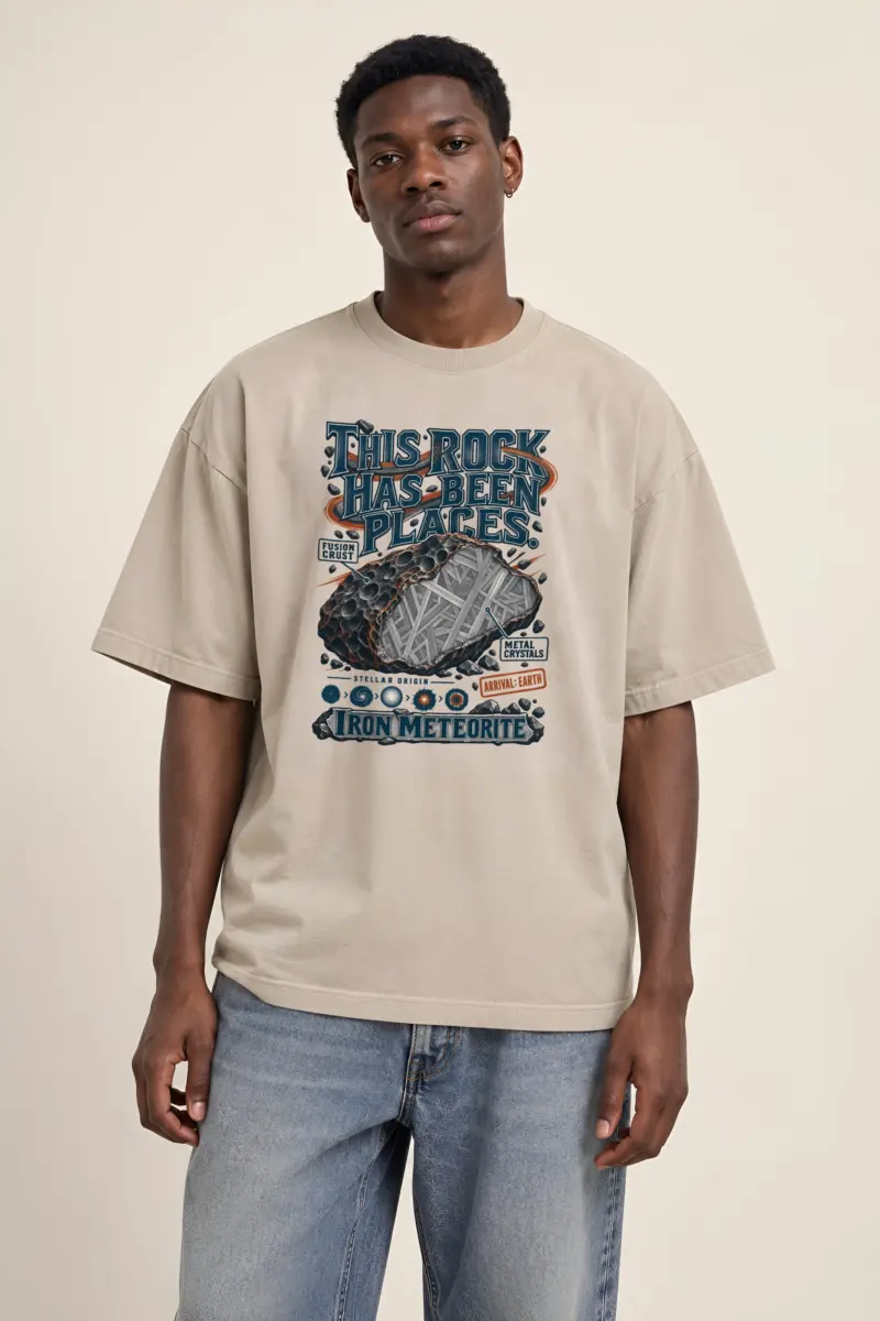 "Iron Meteorite" Unisex Oversized Heavyweight Crewneck T-Shirt
