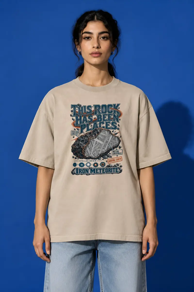 "Iron Meteorite" Unisex Oversized Heavyweight Crewneck T-Shirt