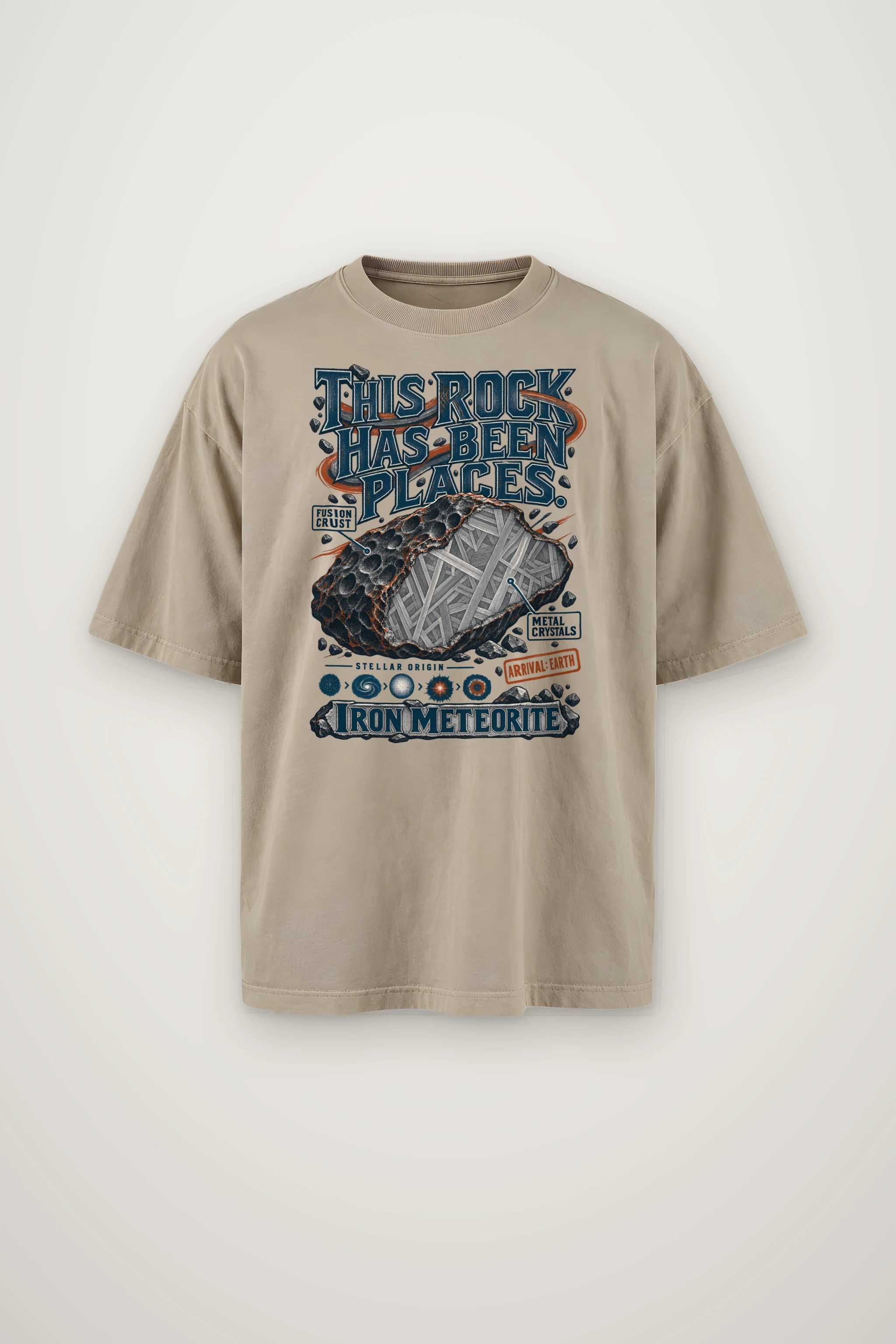 "Iron Meteorite" Men's Oversized Heavyweight Crewneck T-Shirt