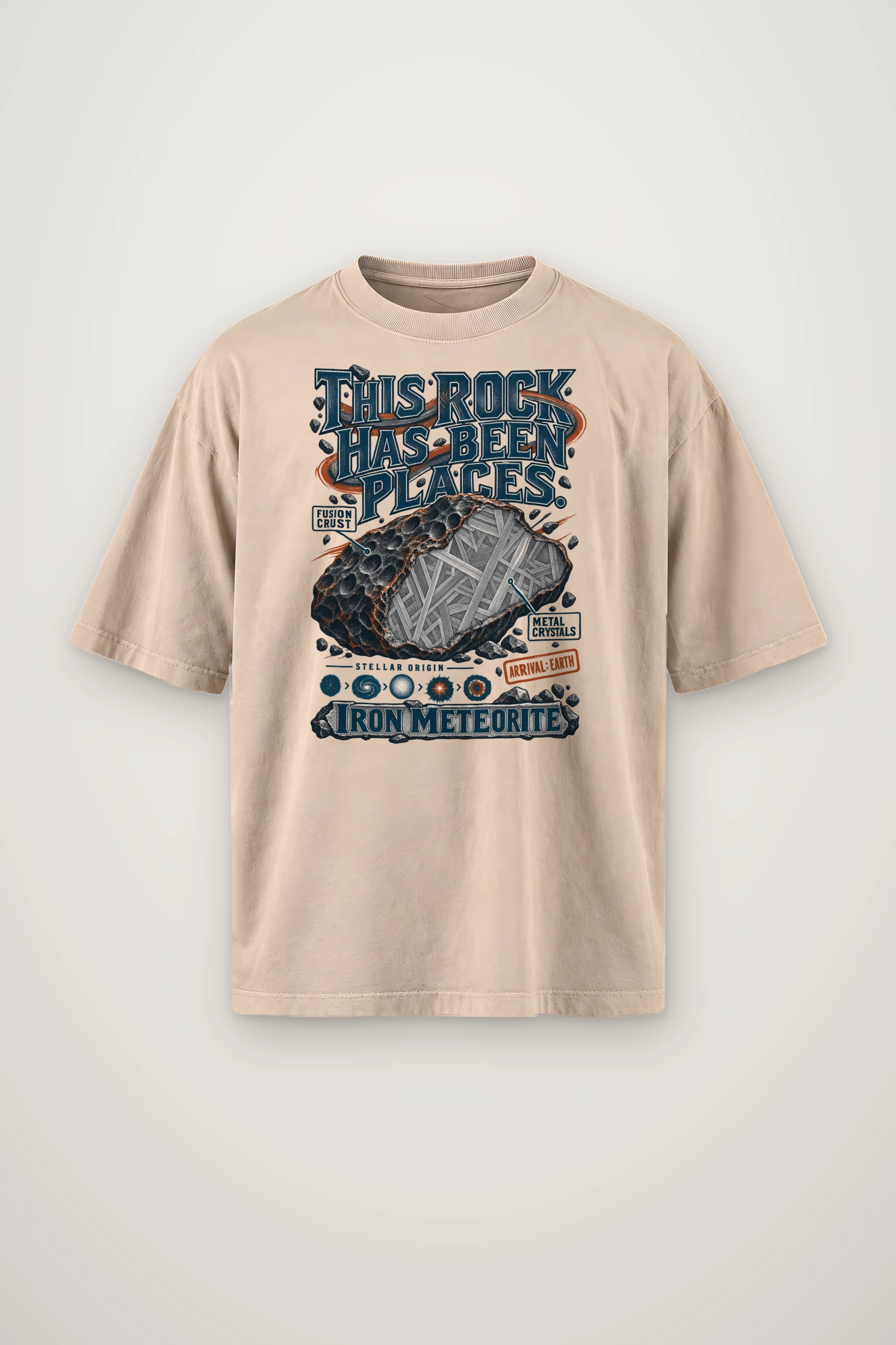 "Iron Meteorite" Men's Oversized Heavyweight Crewneck T-Shirt