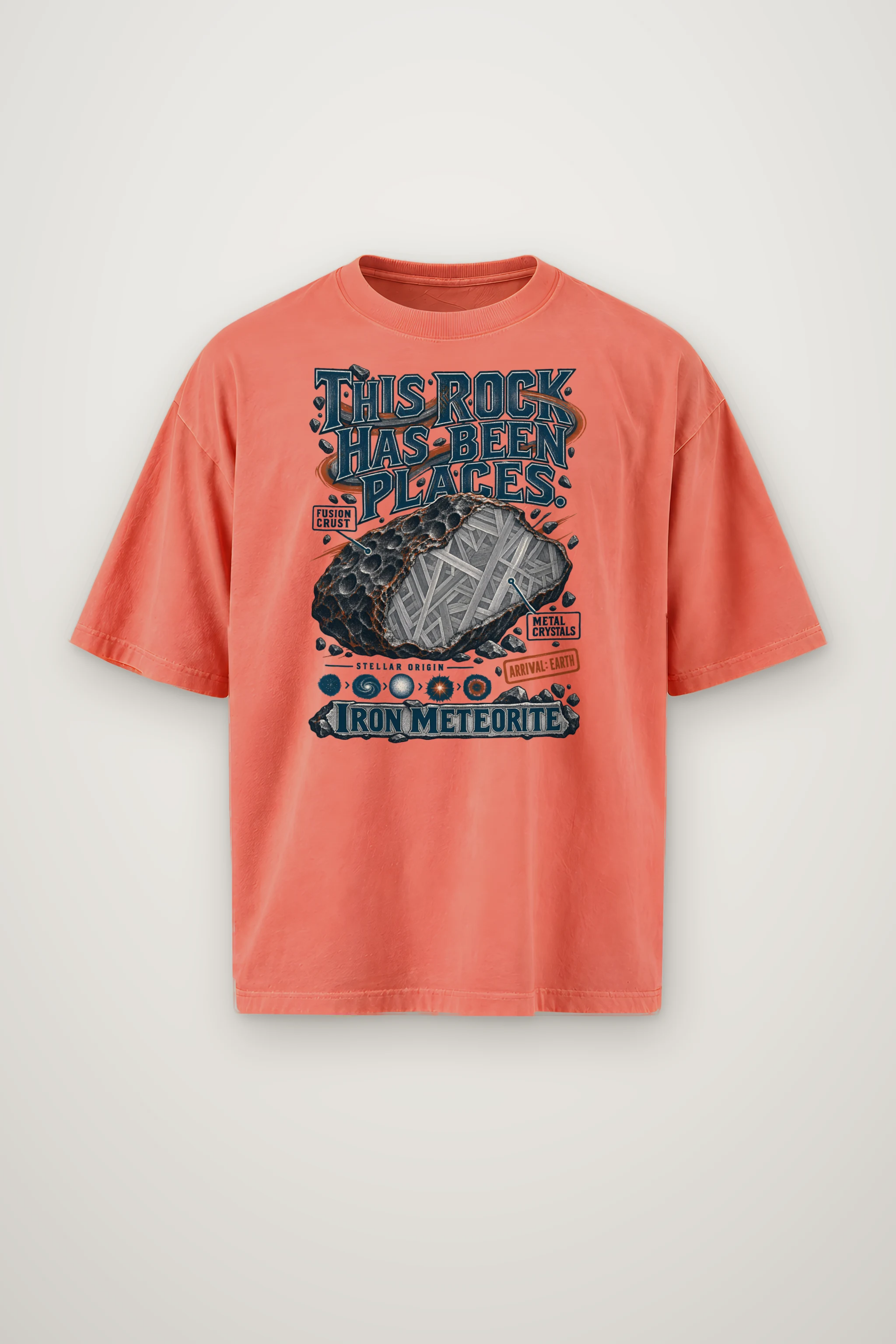 "Iron Meteorite" Men's Oversized Heavyweight Crewneck T-Shirt