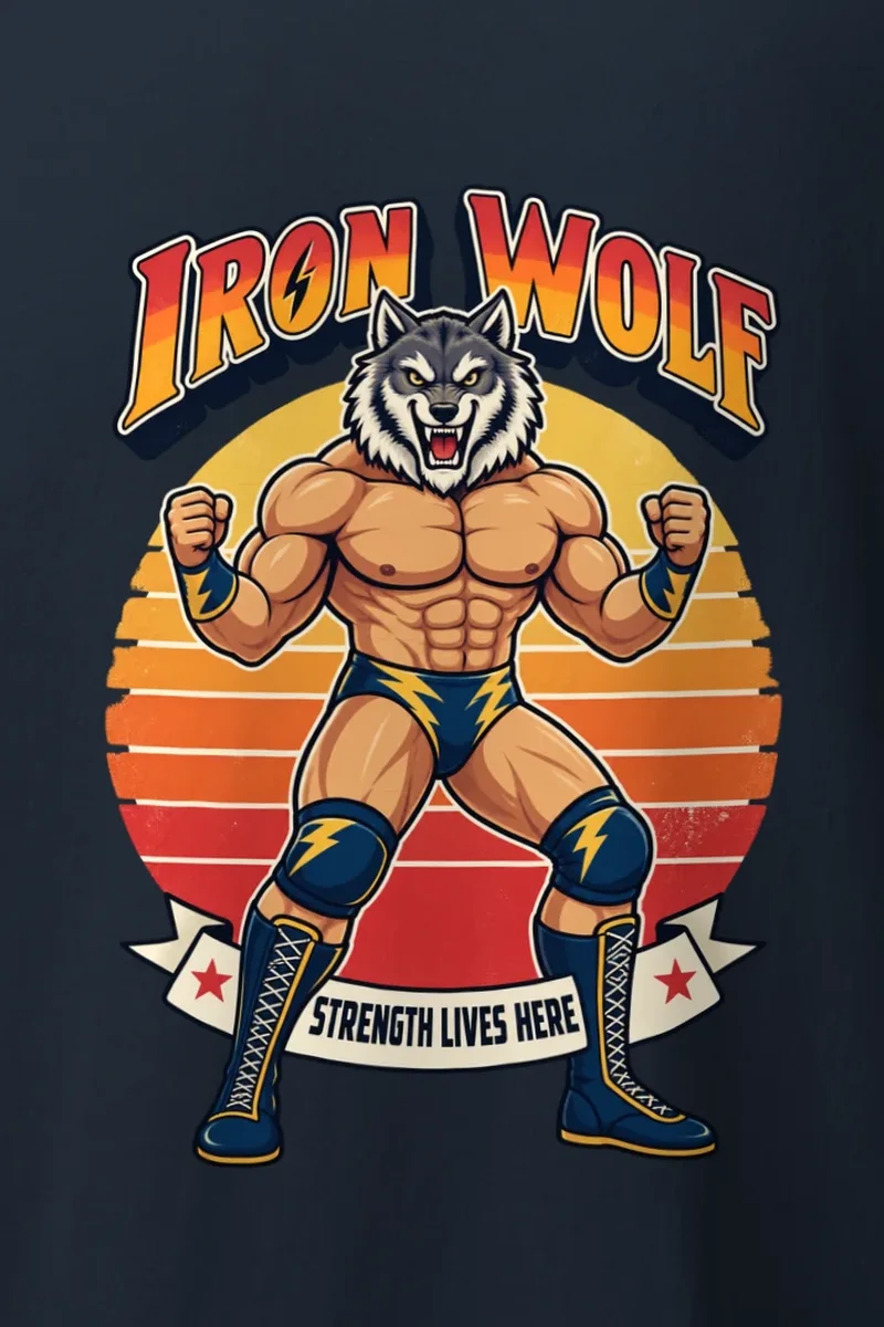 "Iron Wolf Strength" Heavyweight Unisex Crewneck T-shirt