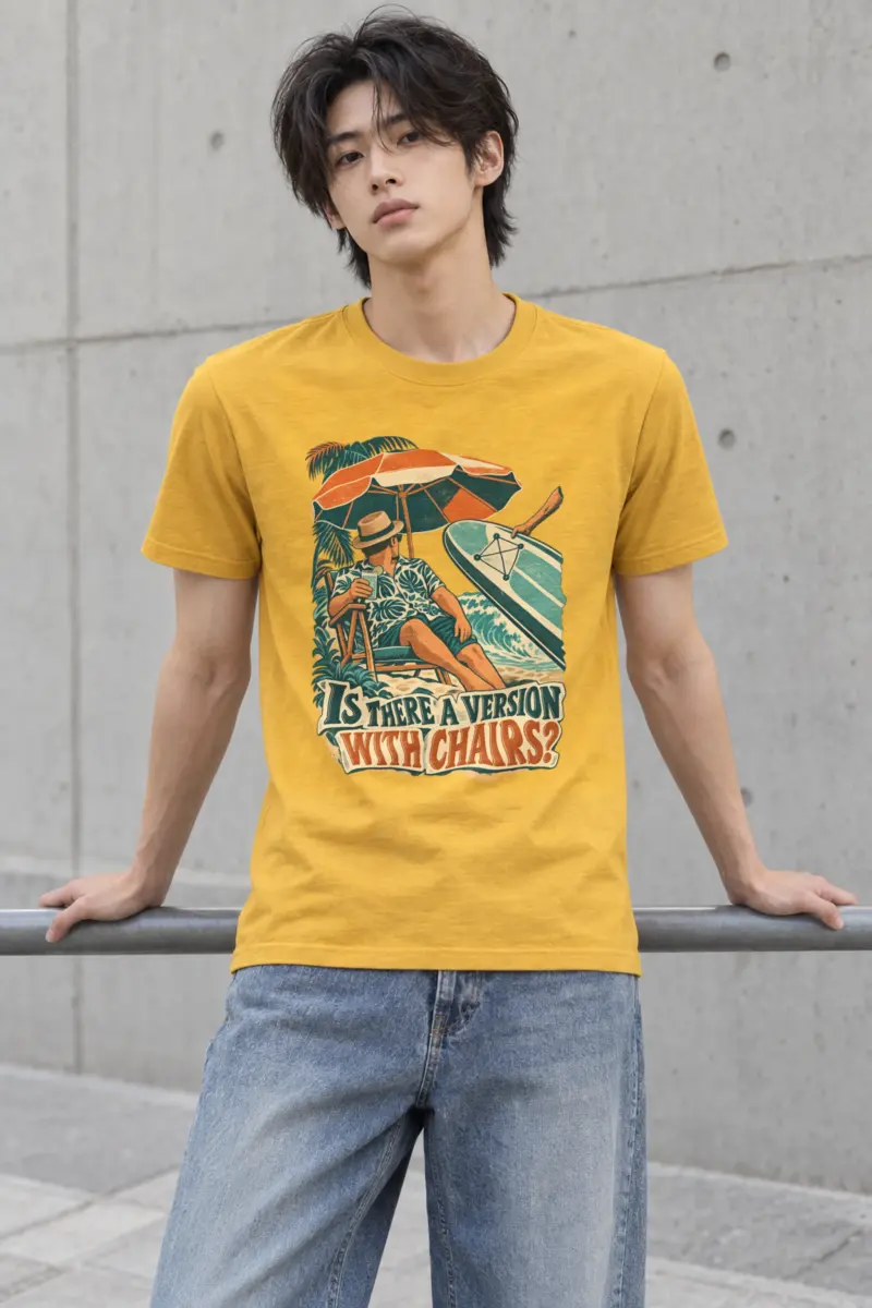 "IS THERE A VERSION WITH CHAIRS?" Heavyweight Unisex Crewneck T-shirt