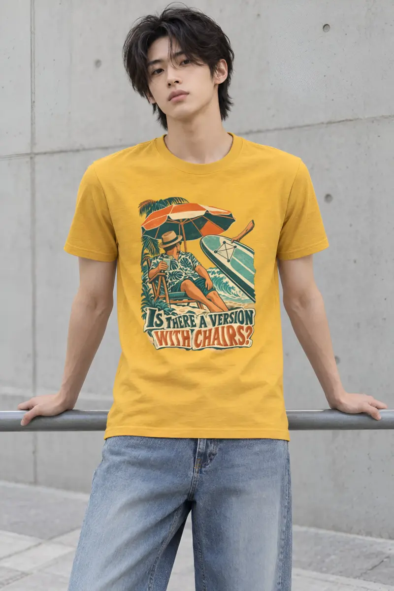 "IS THERE A VERSION WITH CHAIRS?" Heavyweight Unisex Crewneck T-shirt