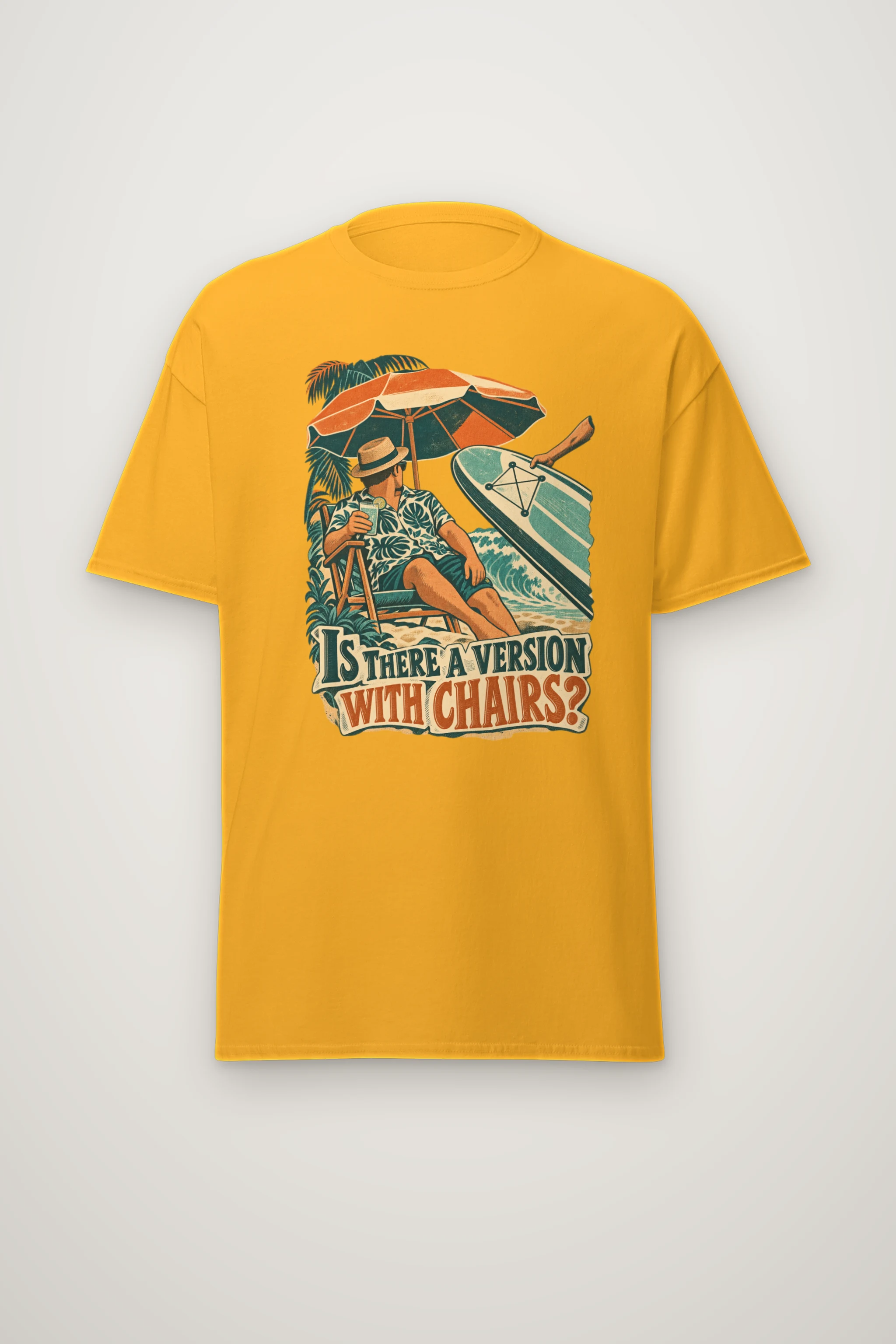 "IS THERE A VERSION WITH CHAIRS?" Heavyweight Unisex Crewneck T-shirt