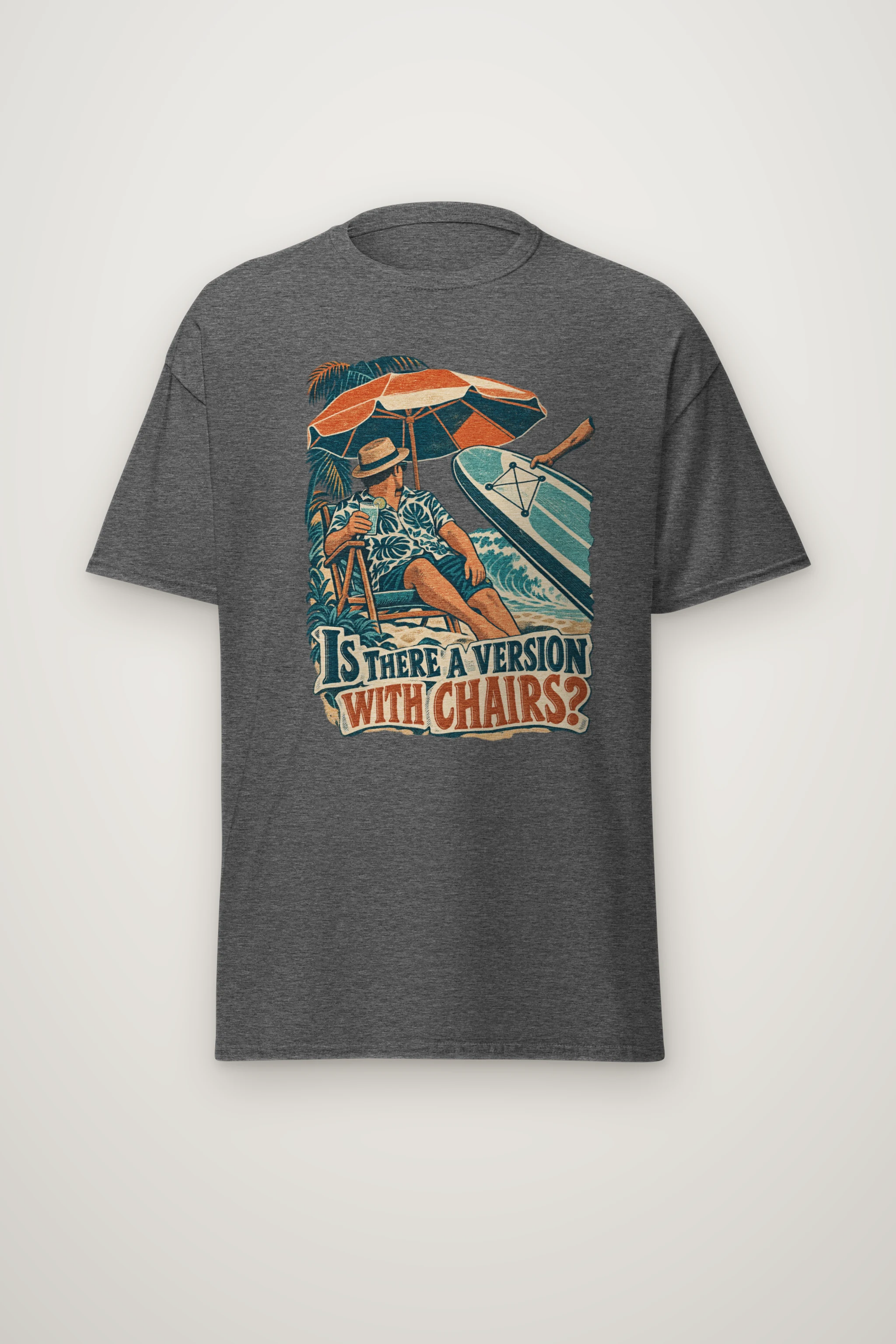 "IS THERE A VERSION WITH CHAIRS?" Heavyweight Unisex Crewneck T-shirt