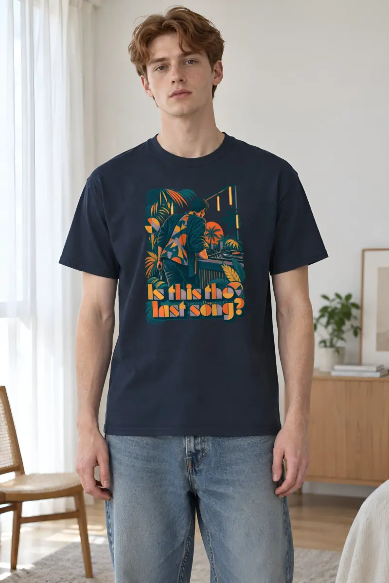 "Is This the Last Song?" Heavyweight Unisex Crewneck T-shirt