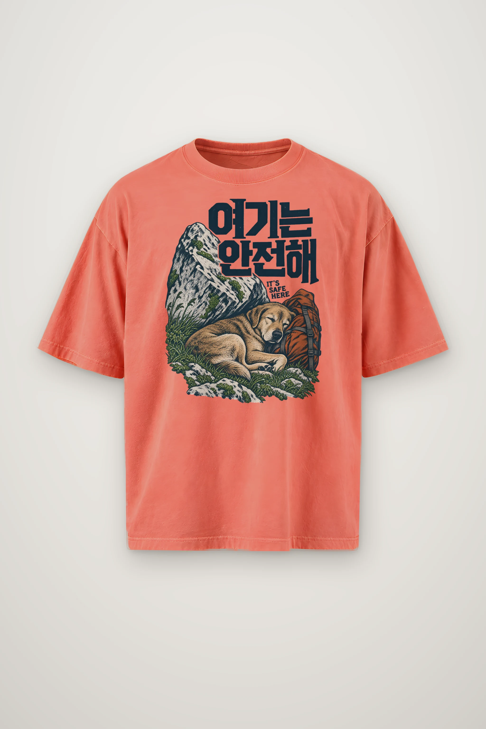"It’s Safe Here" Men's Oversized Heavyweight Crewneck T-Shirt