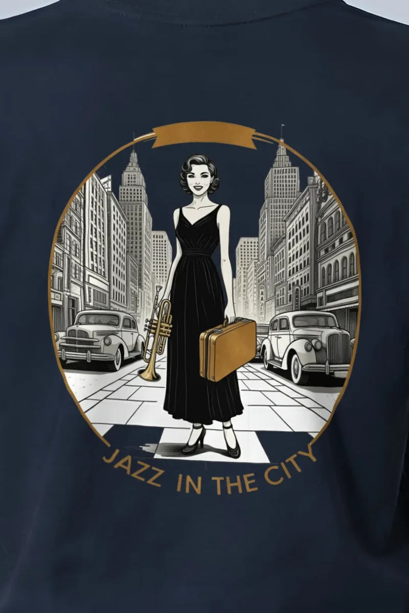 "Jazz In The City" Heavyweight Unisex Crewneck T-shirt