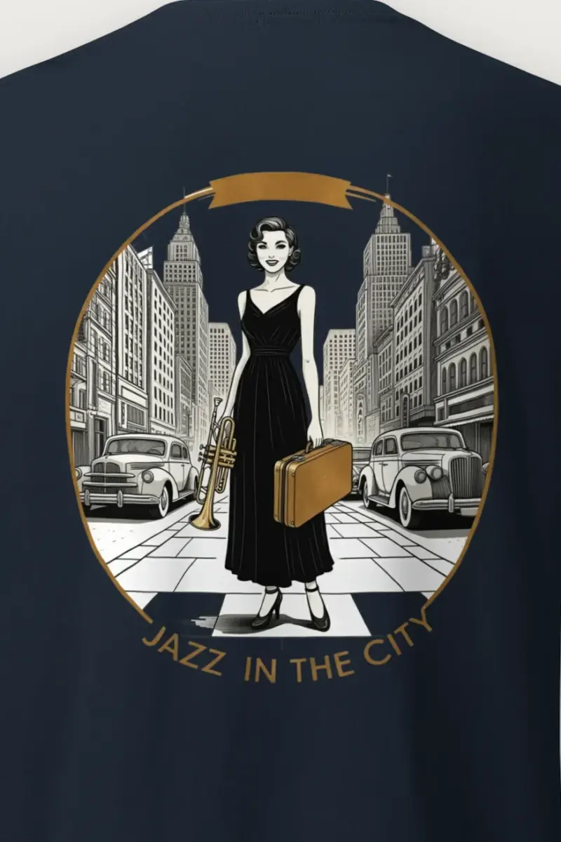 "Jazz In The City" Heavyweight Unisex Crewneck T-shirt