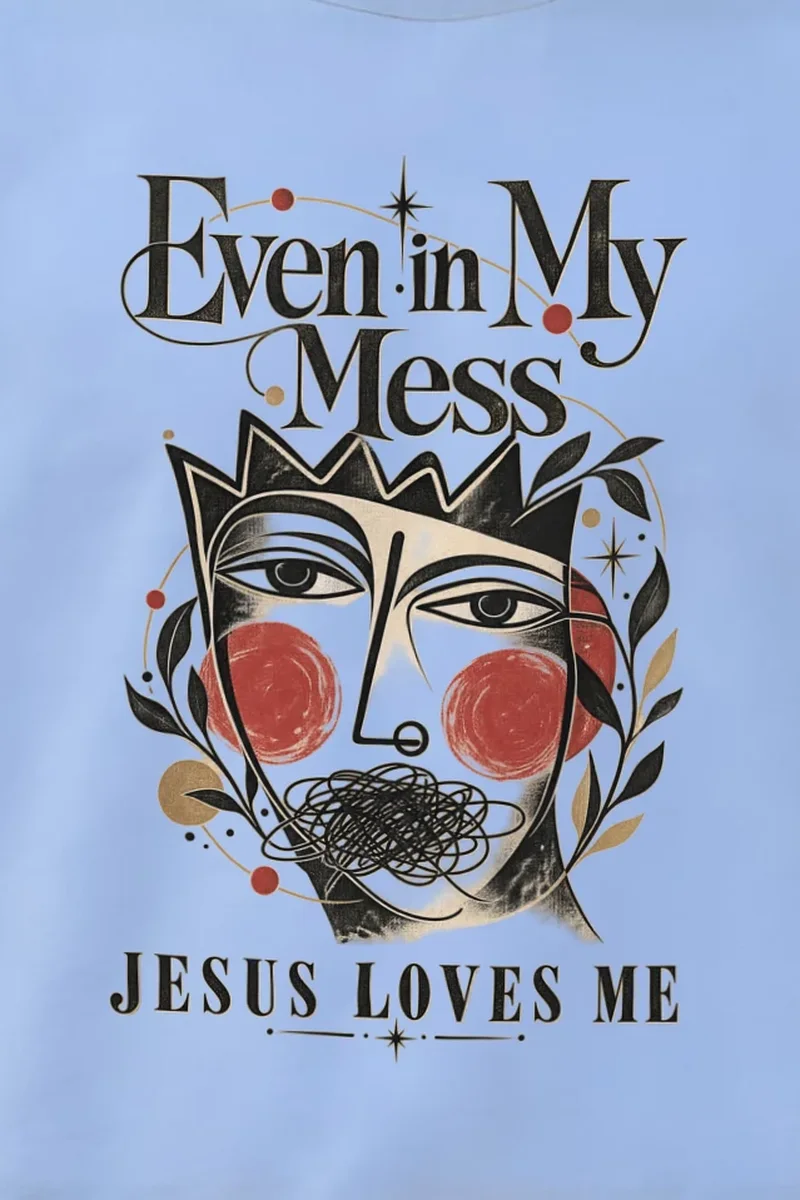 "Jesus Loves Me" 1 Crewneck Sweatshirt - the graphic up close