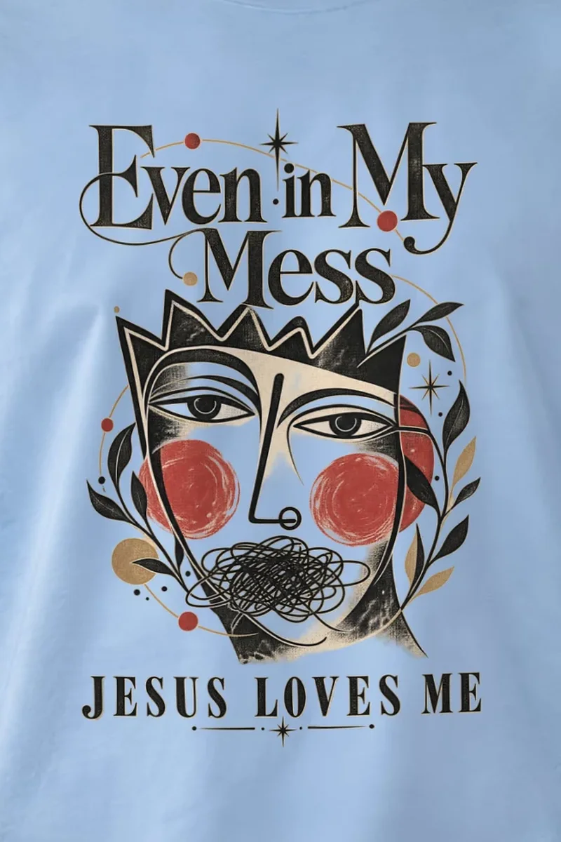 "Jesus Loves Me" Unisex Longsleeve T-shirt - the graphic up close