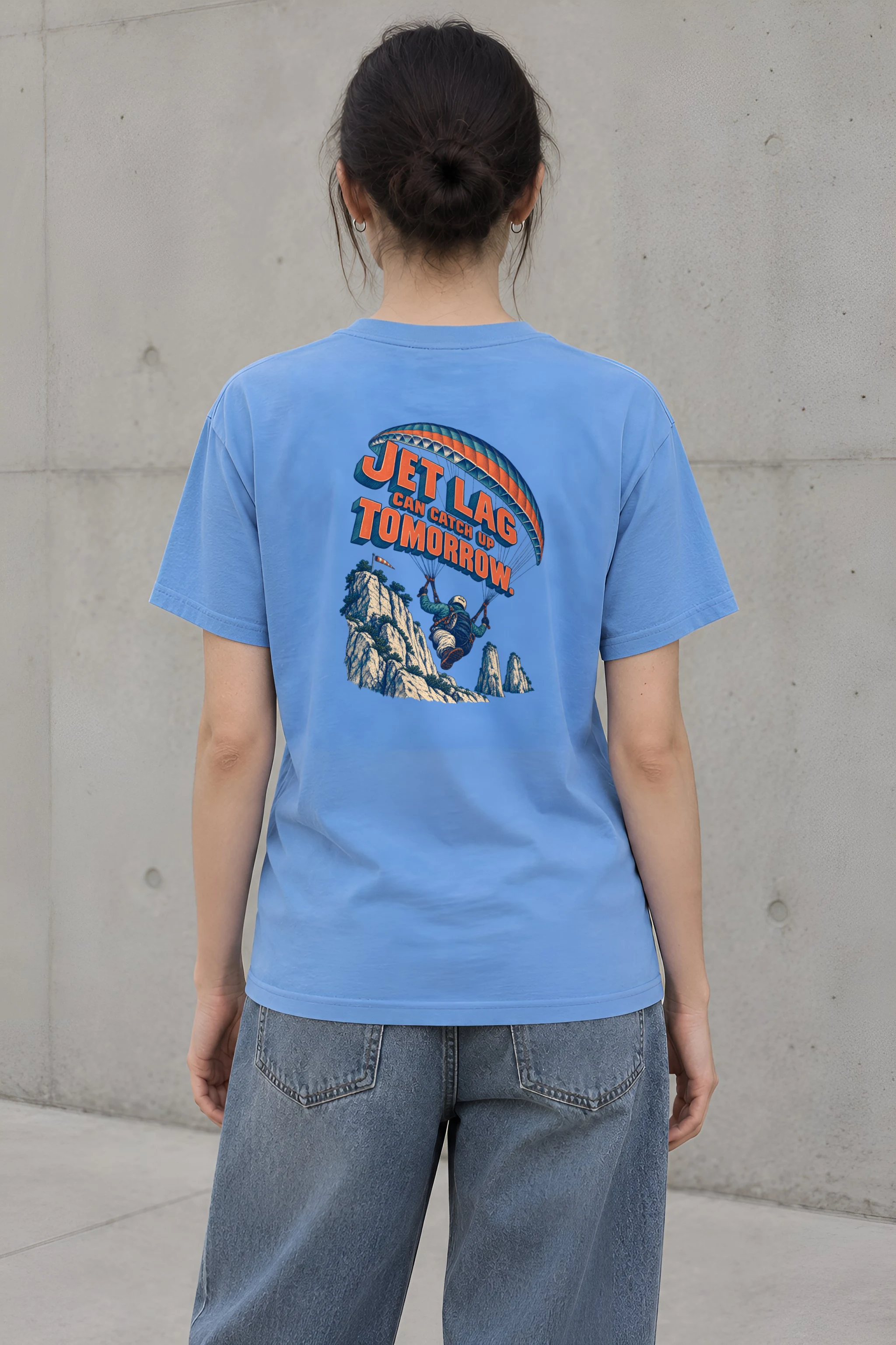"Jet Lag Can Catch Up" Heavyweight Unisex Crewneck T-shirt