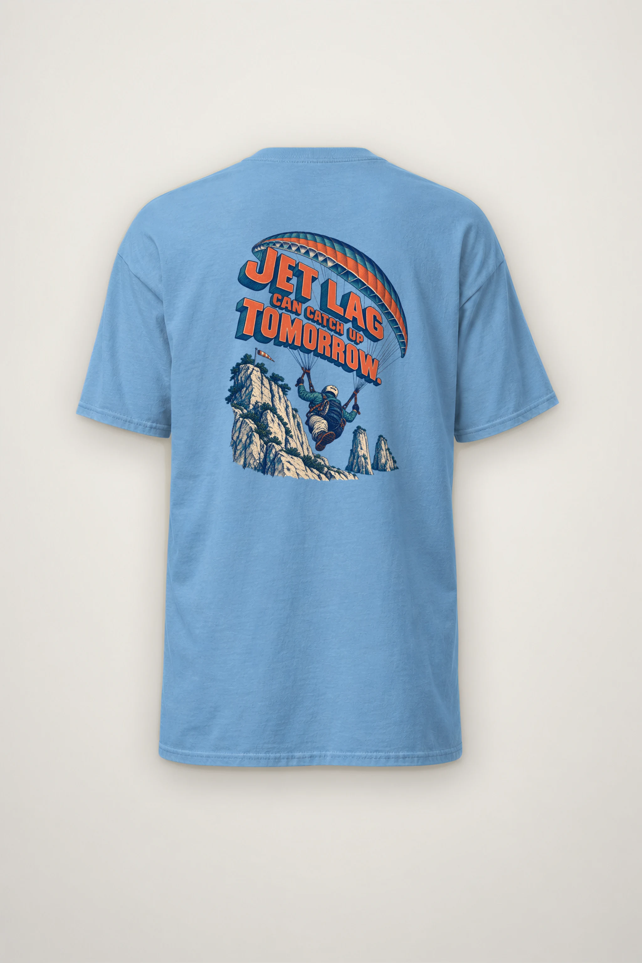 "Jet Lag Can Catch Up" Heavyweight Unisex Crewneck T-shirt