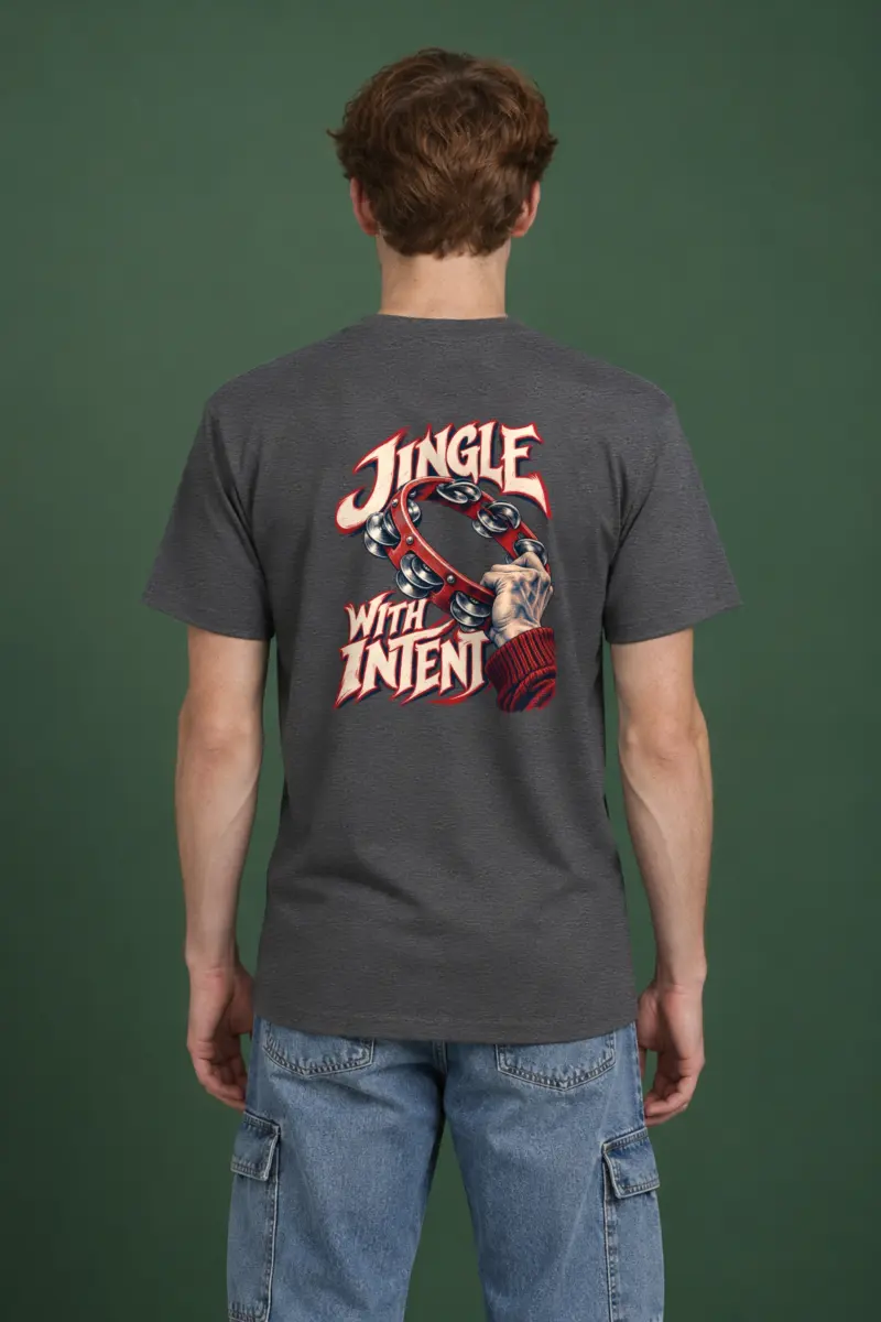 "Jingle With Intent" Heavyweight Unisex Crewneck T-shirt