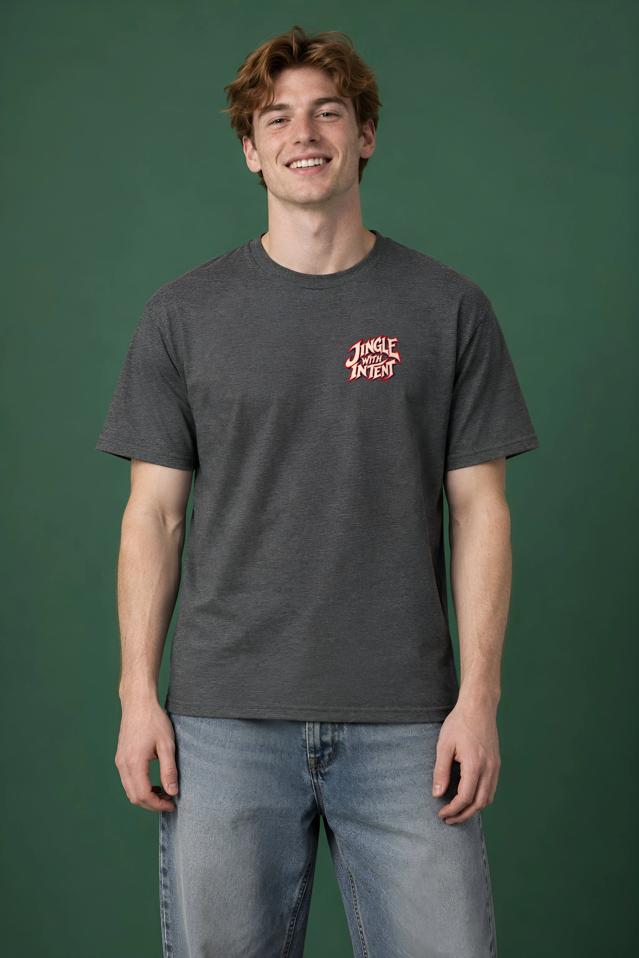 "Jingle With Intent" Heavyweight Unisex Crewneck T-shirt
