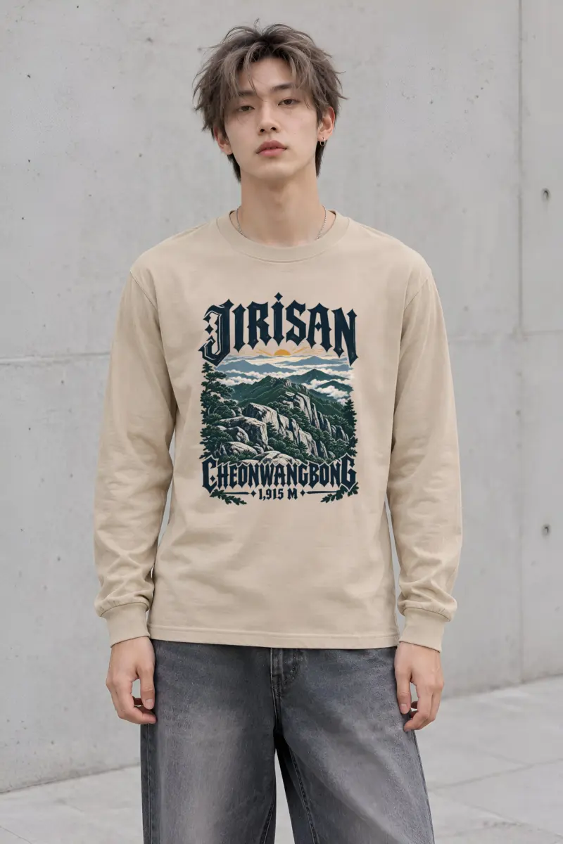 “Jirisan Cheonwangbong 1,915 M” Unisex Longsleeve T-shirt
