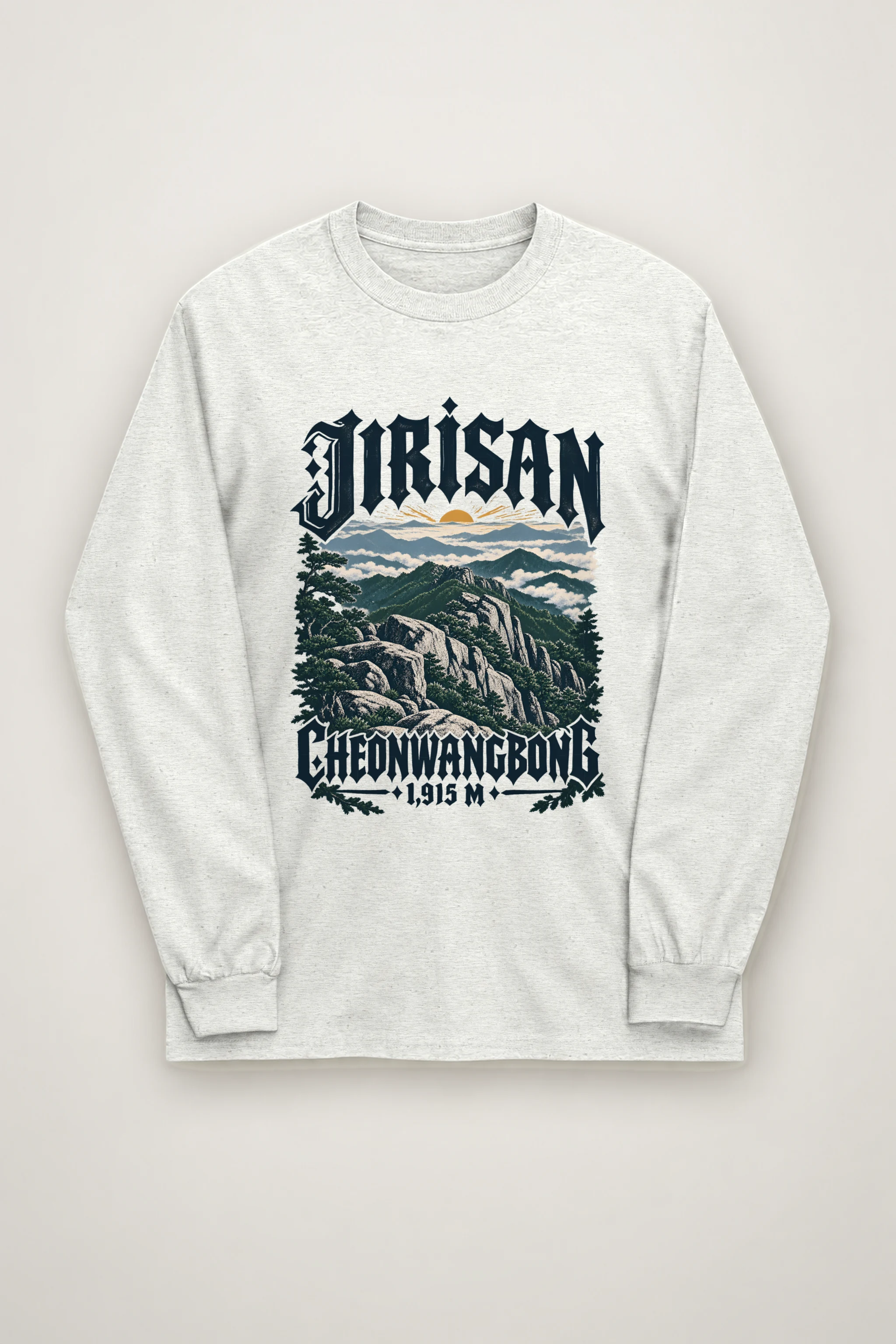 "Jirisan Cheonwangbong 1,915 M" Unisex Longsleeve T-shirt