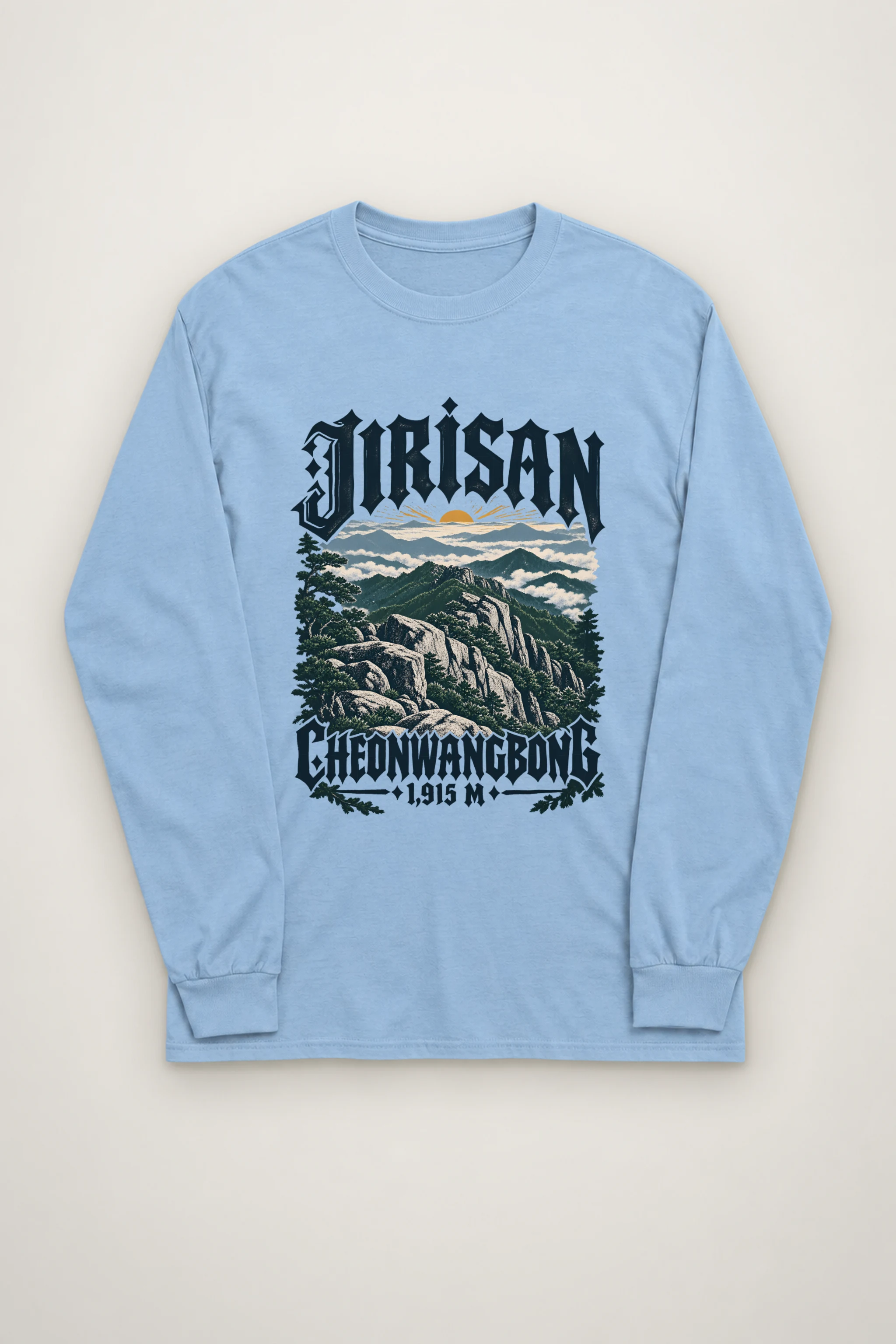"Jirisan Cheonwangbong 1,915 M" Unisex Longsleeve T-shirt