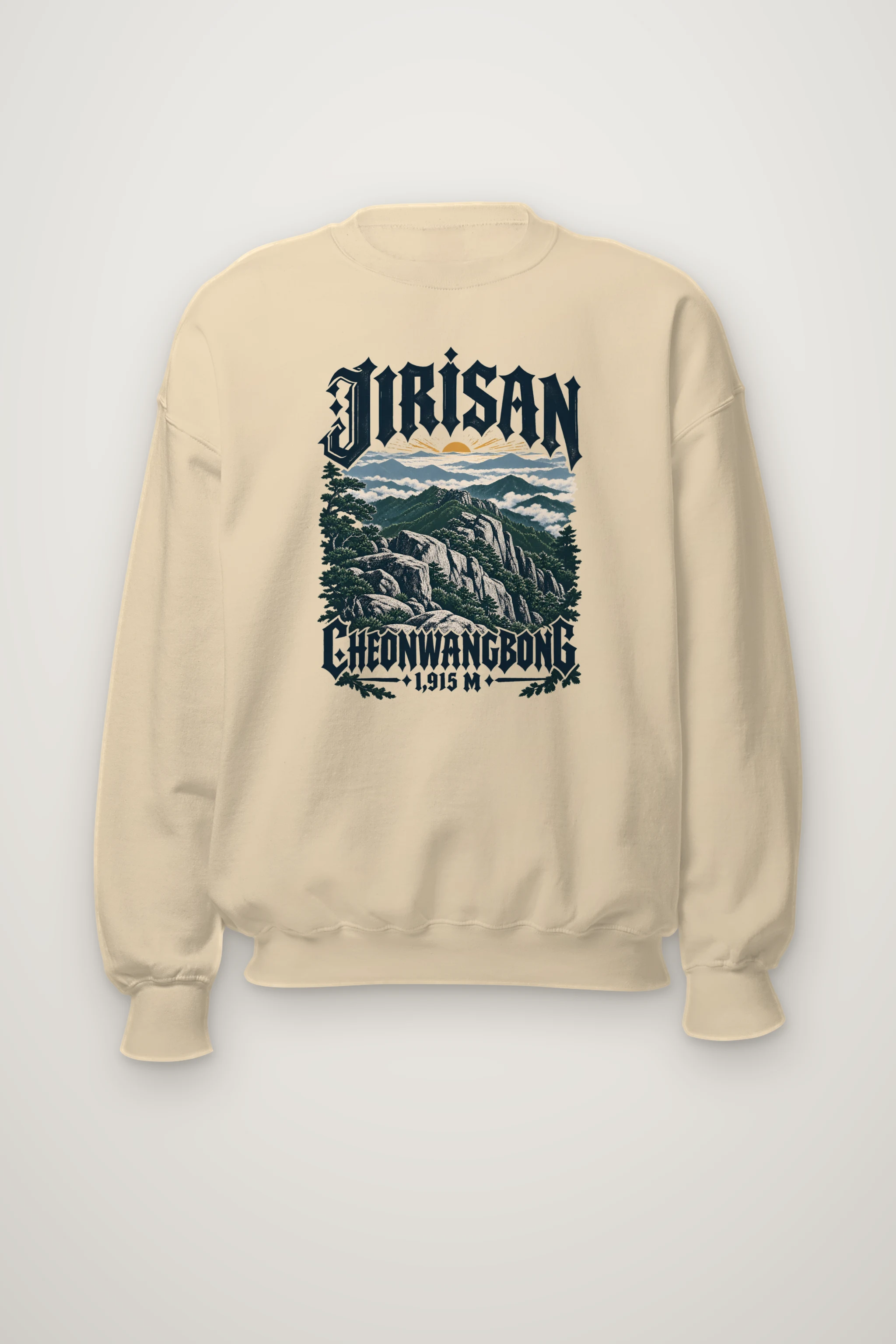 "Jirisan Cheonwangbong" Heavy Blend Unisex Crewneck Sweatshirt