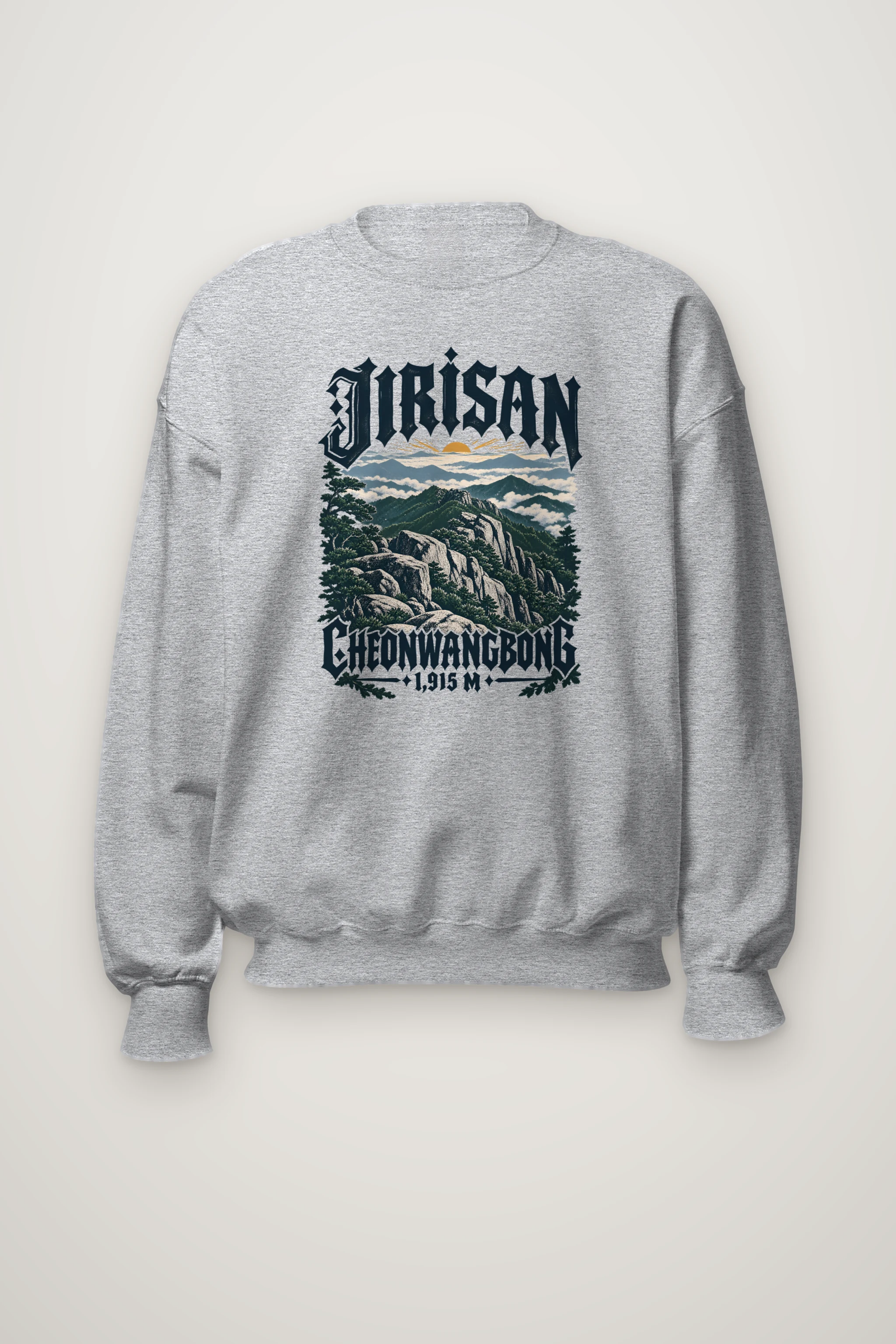 "Jirisan Cheonwangbong" Heavy Blend Unisex Crewneck Sweatshirt