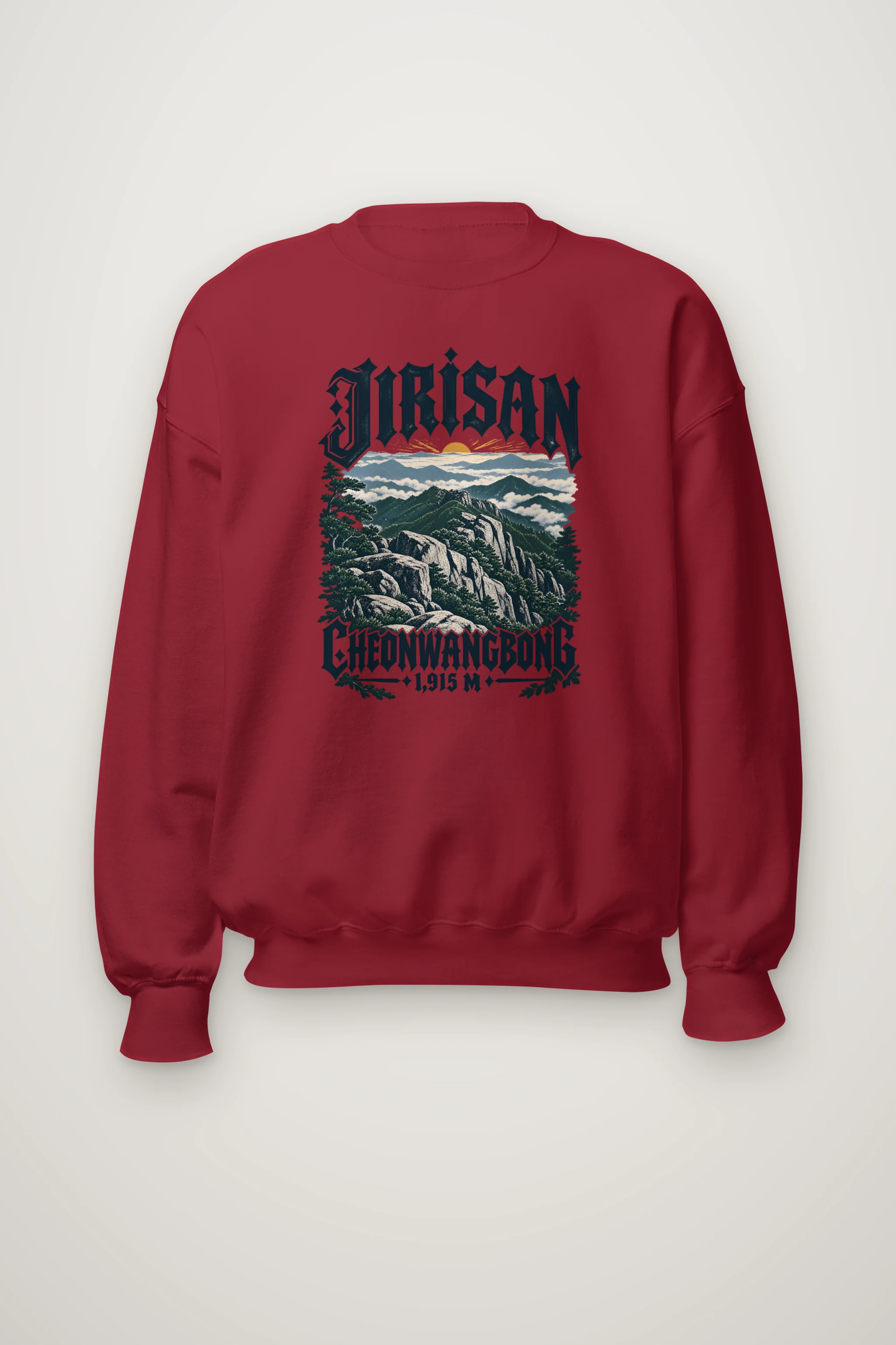 "Jirisan Cheonwangbong" Heavy Blend Unisex Crewneck Sweatshirt