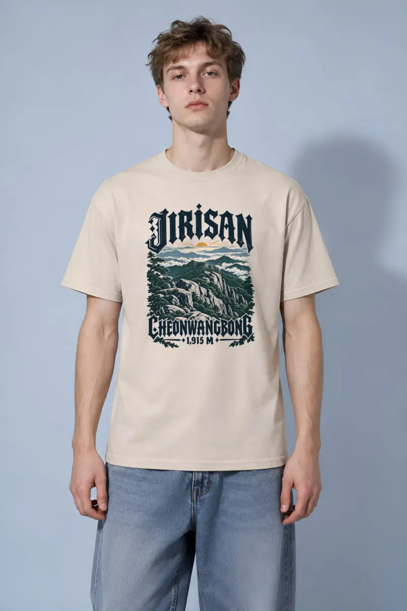 "JIRISAN CHEONWANGBONG" Heavyweight Unisex Crewneck T-shirt