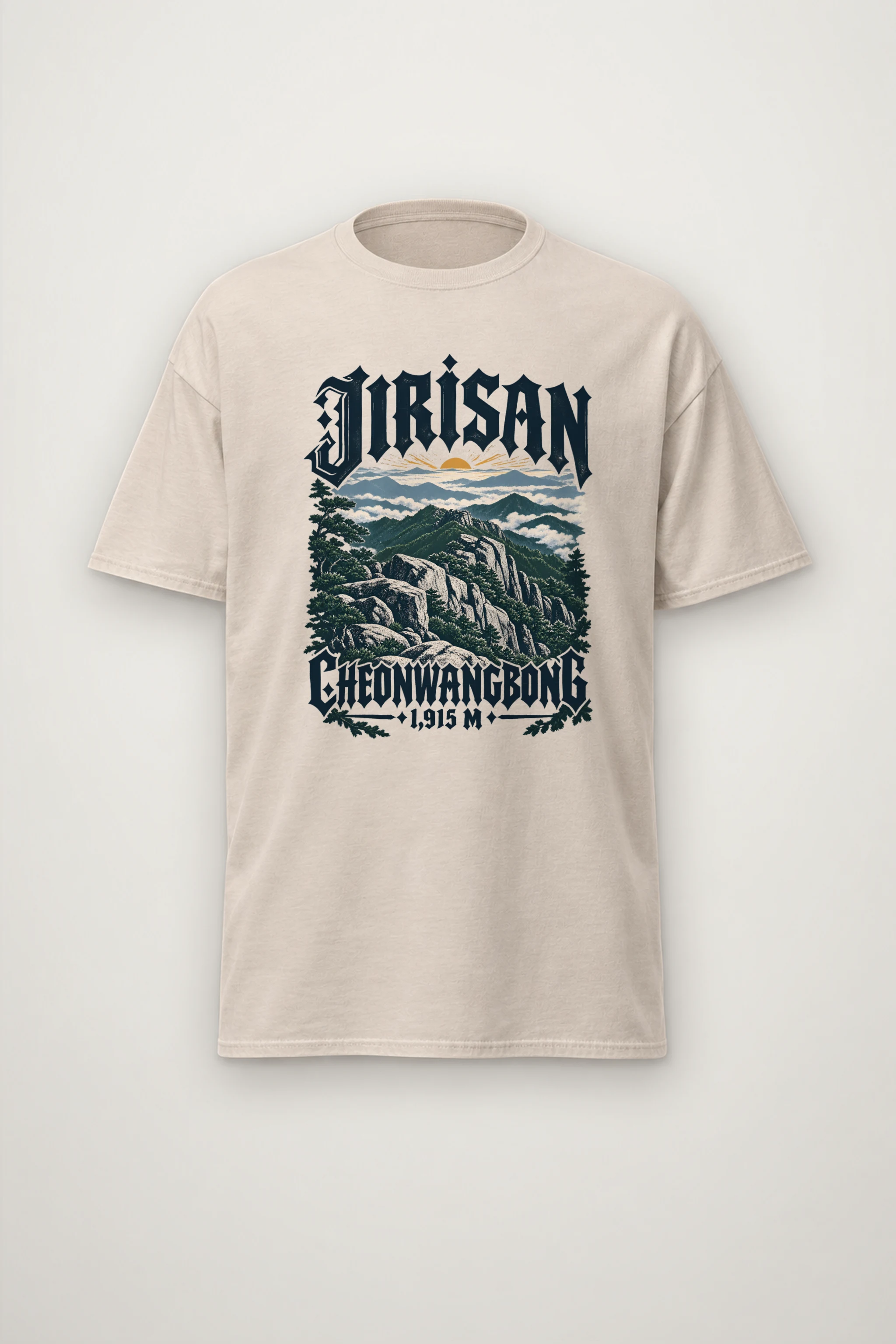"JIRISAN CHEONWANGBONG" Heavyweight Unisex Crewneck T-shirt