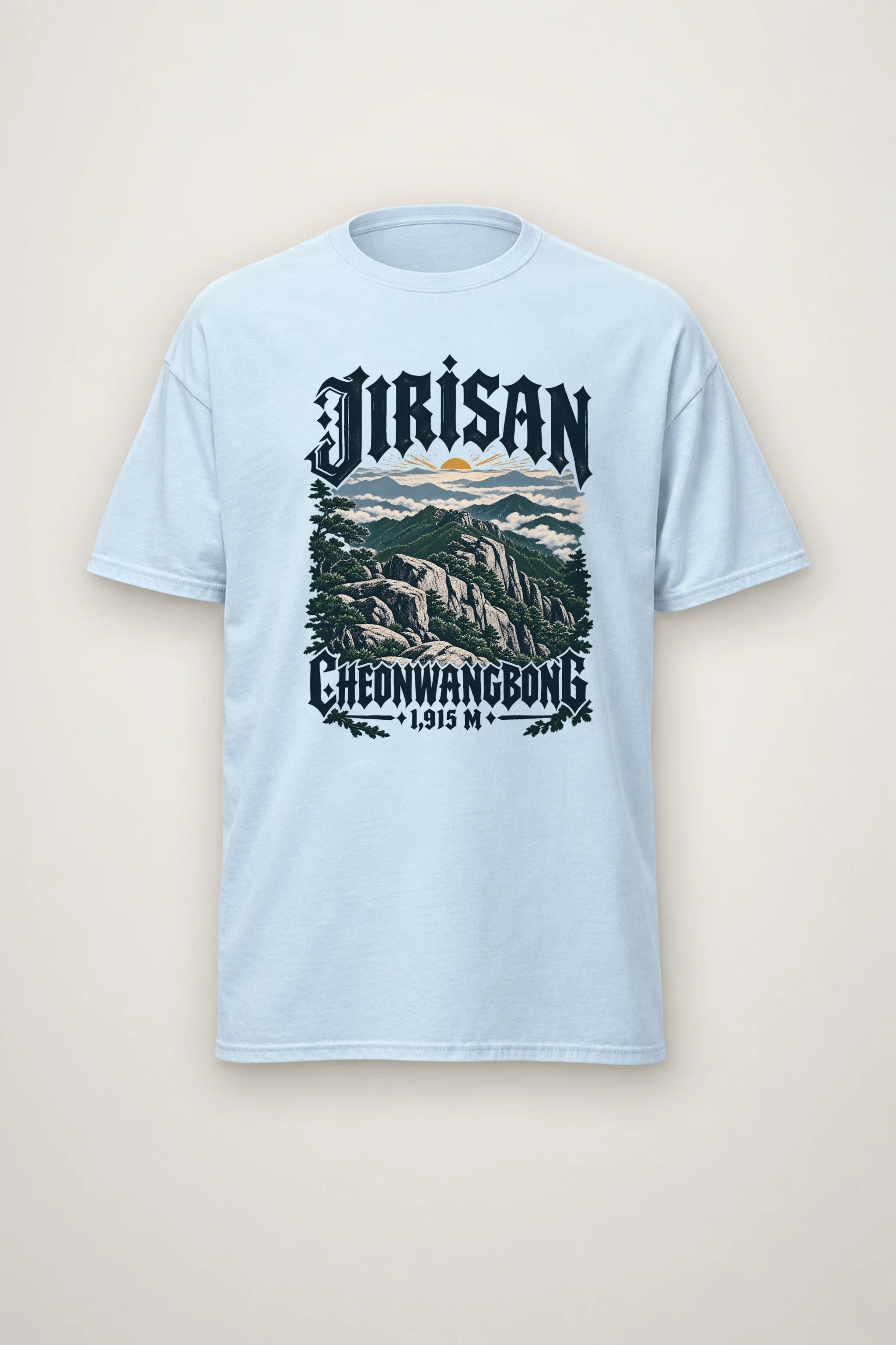 "JIRISAN CHEONWANGBONG" Heavyweight Unisex Crewneck T-shirt