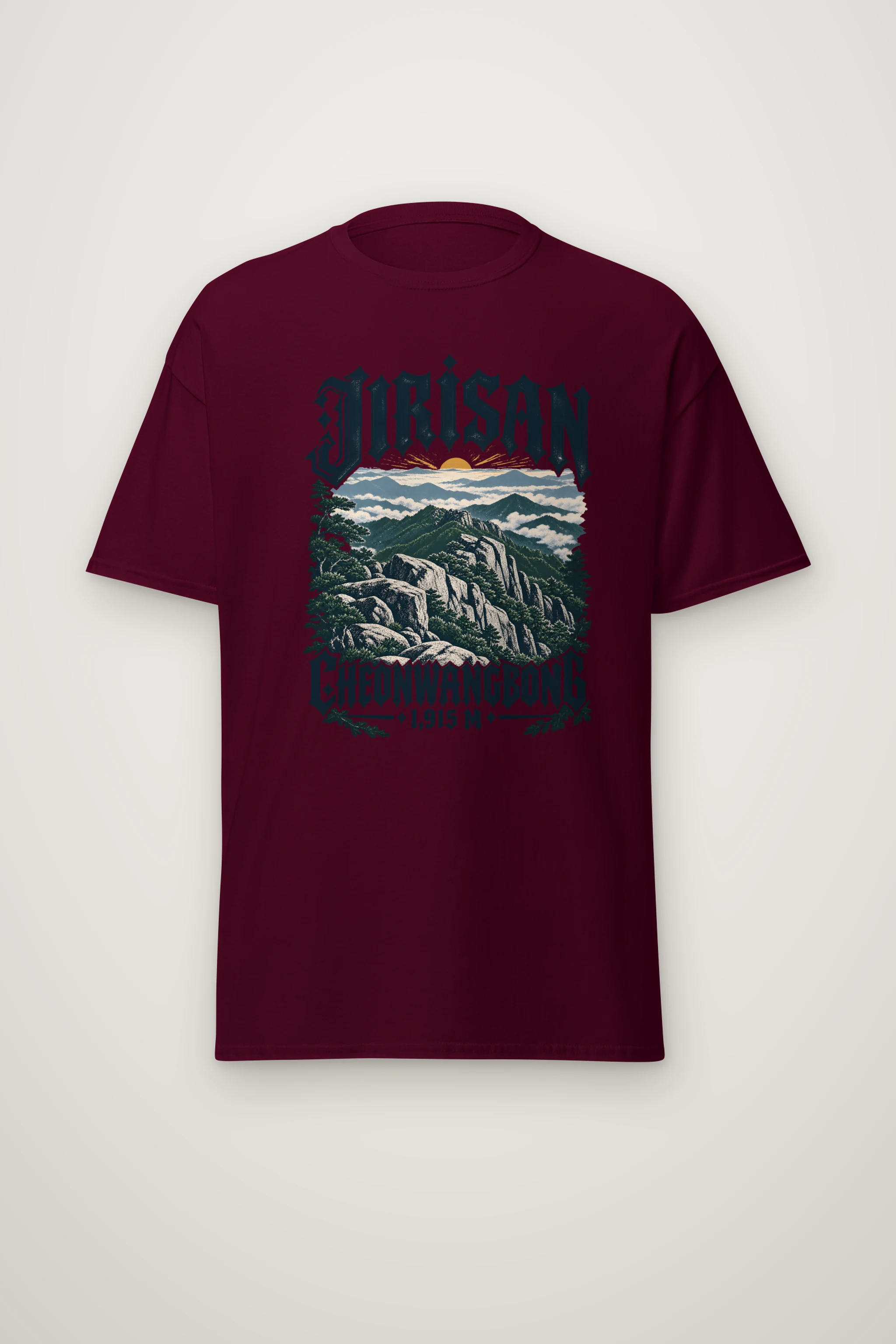 "JIRISAN CHEONWANGBONG" Heavyweight Unisex Crewneck T-shirt